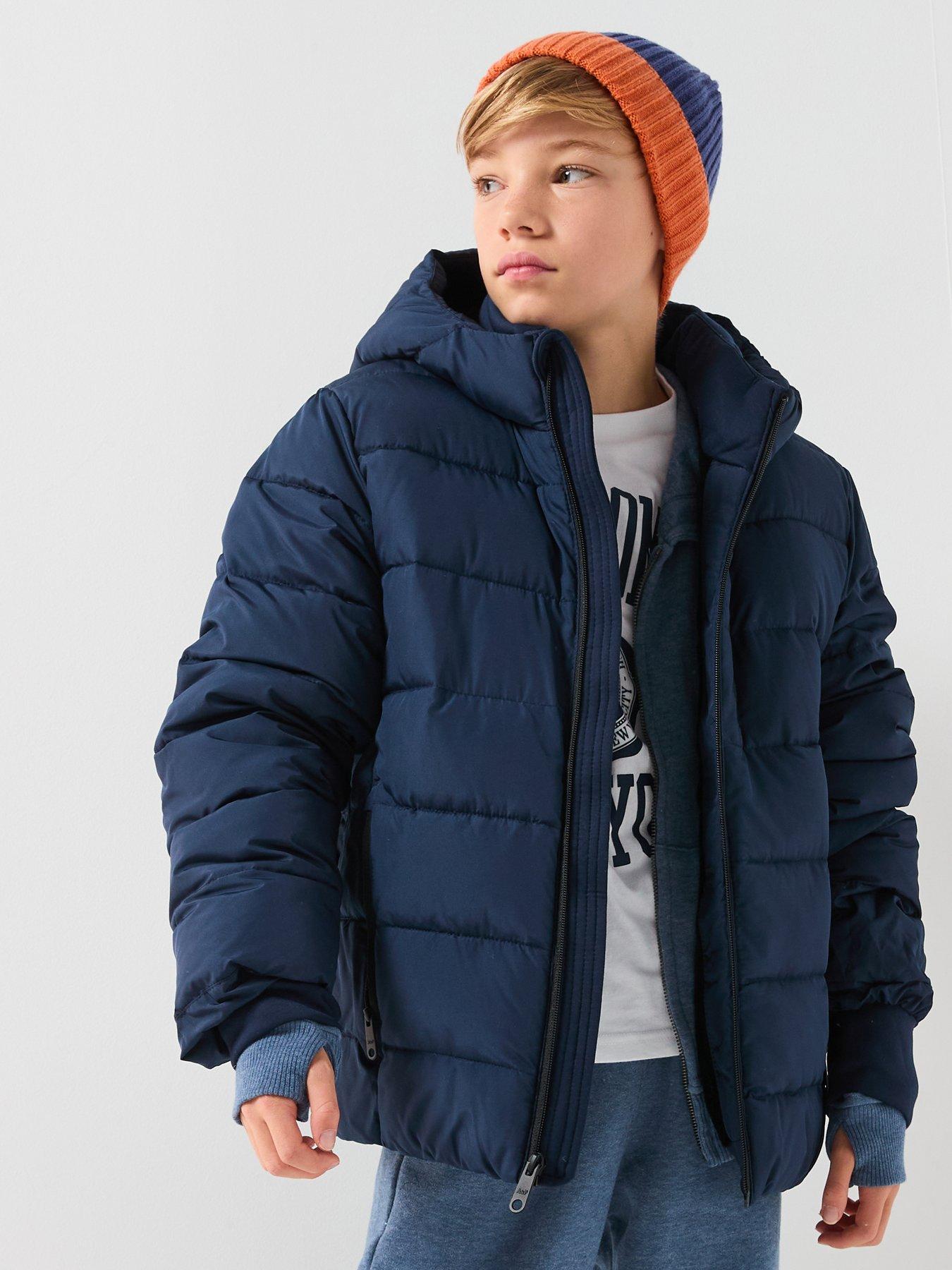 Abercrombie & Fitch Boys Midweight Padded Jacket, Blue, Size Age: 13-14 Years