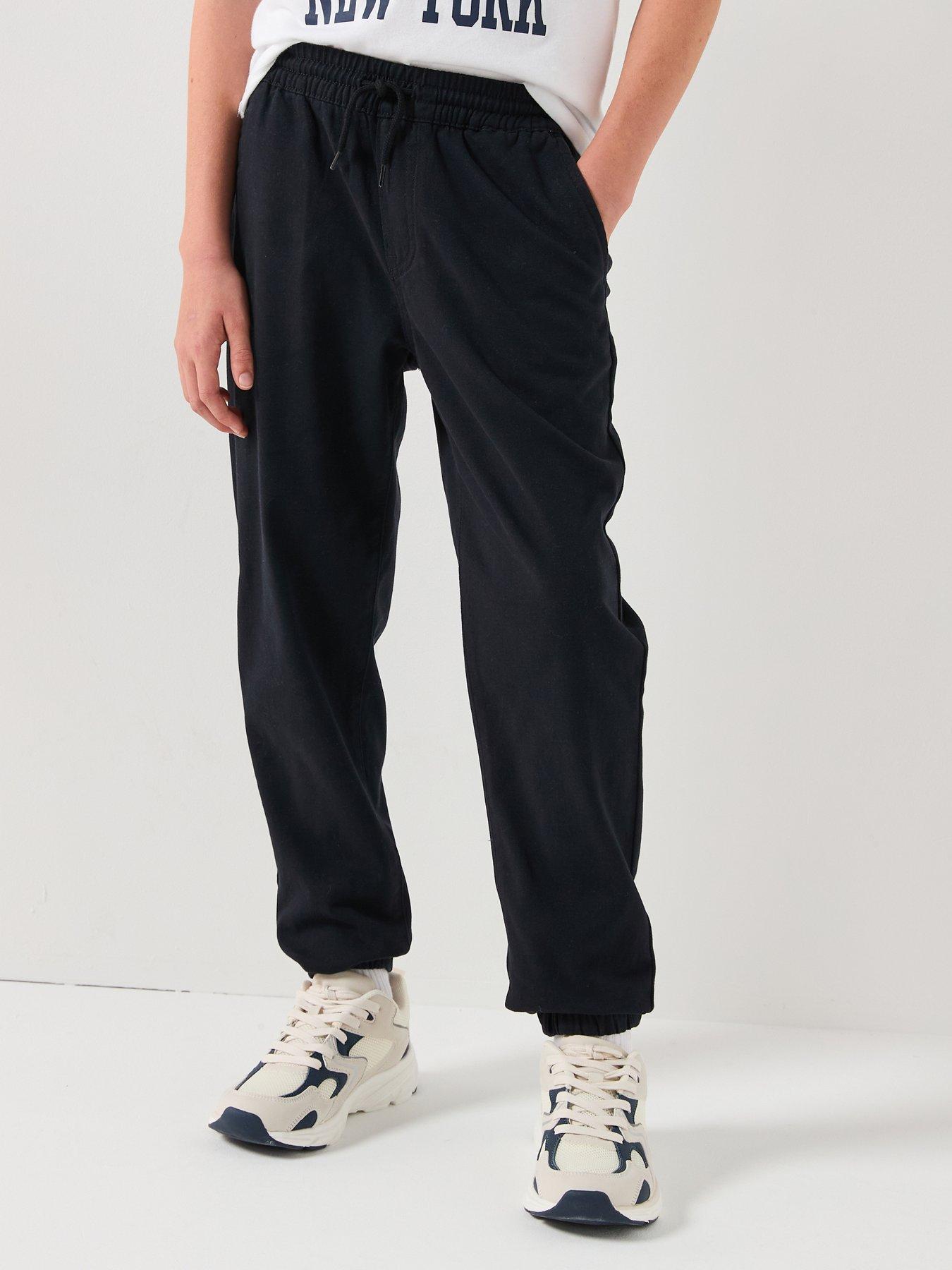 Image 1 of 5 of Abercrombie & Fitch Boys Slim Twill Jogger - Black