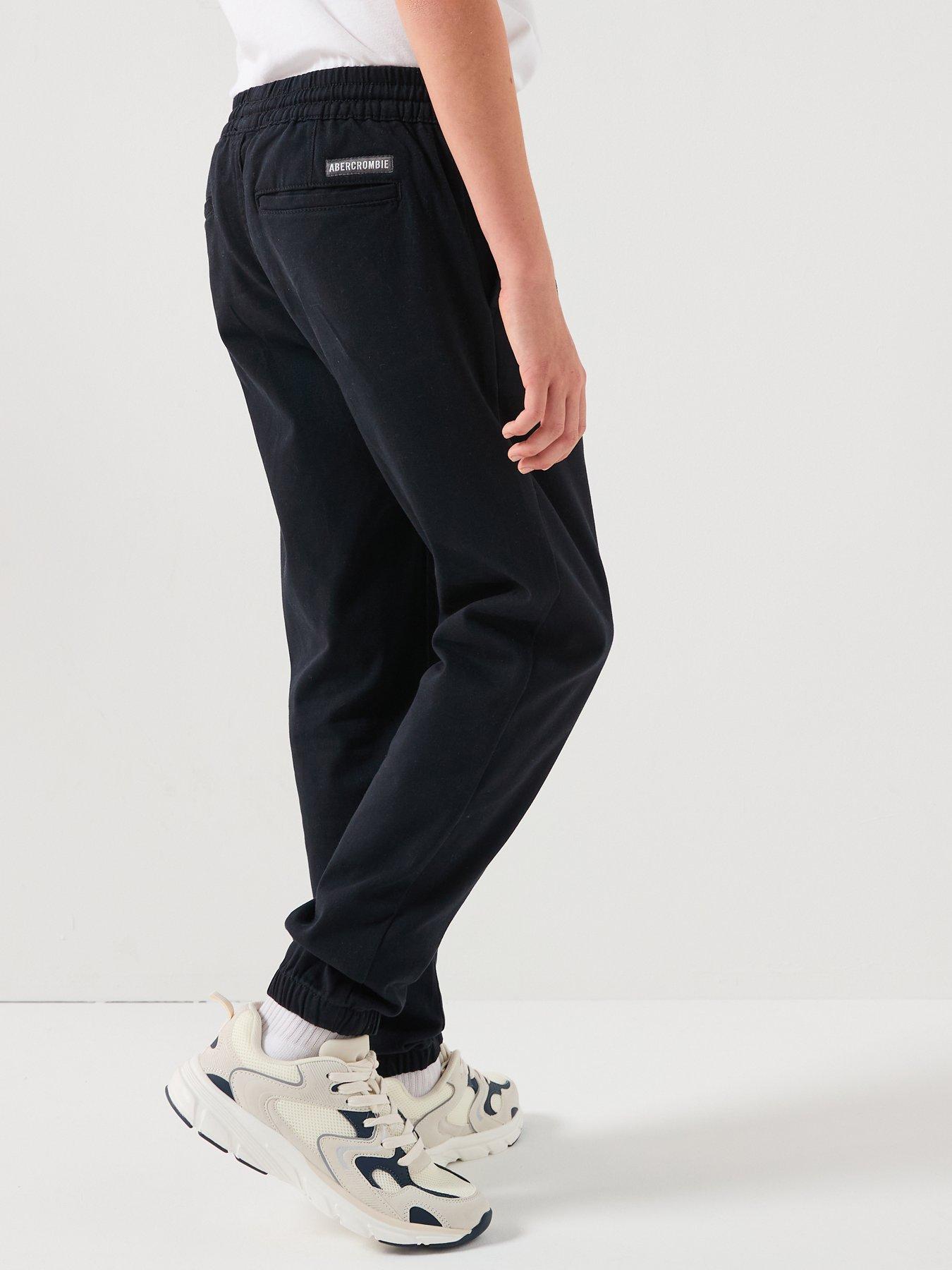 Image 2 of 5 of Abercrombie & Fitch Boys Slim Twill Jogger - Black