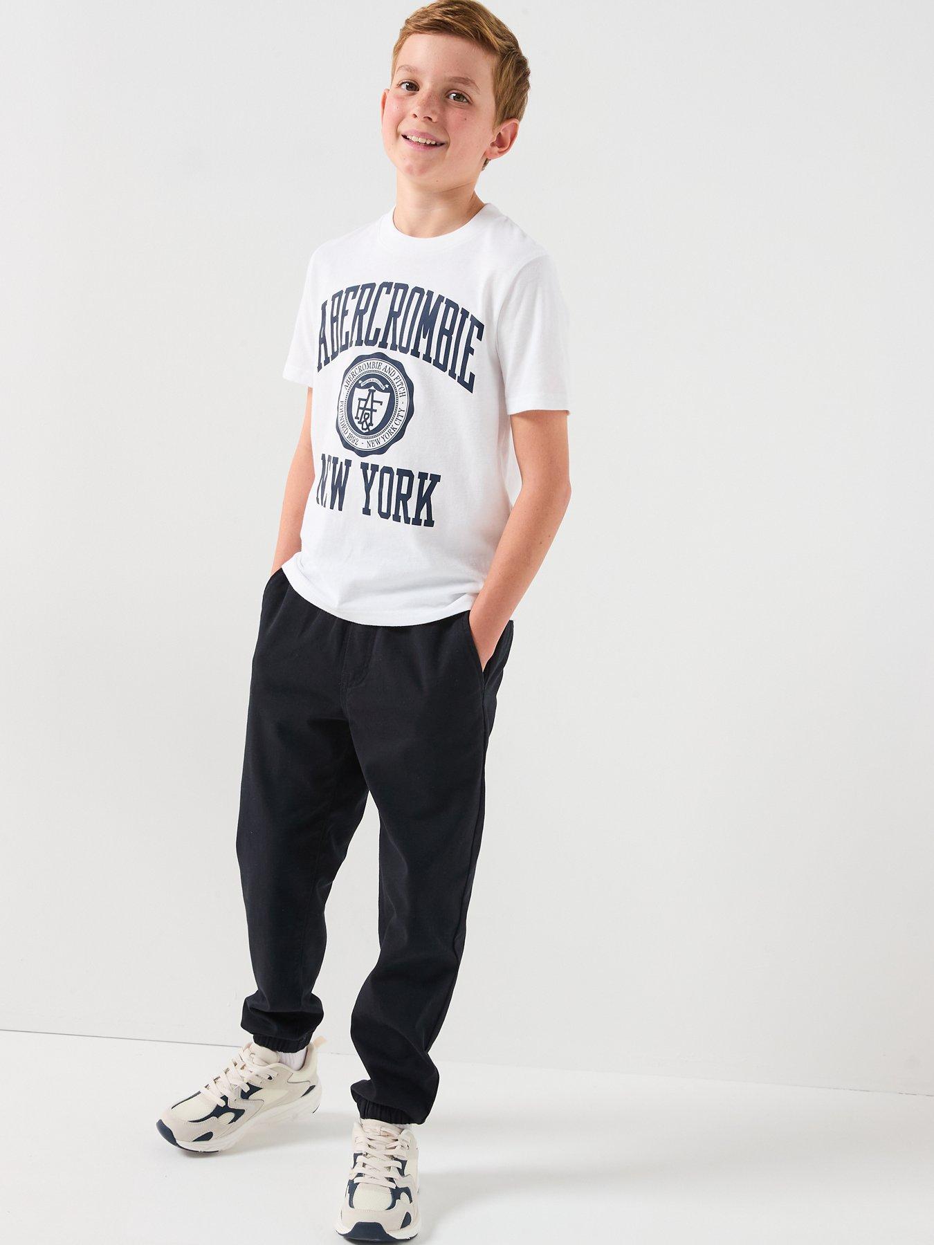 Image 3 of 5 of Abercrombie & Fitch Boys Slim Twill Jogger - Black