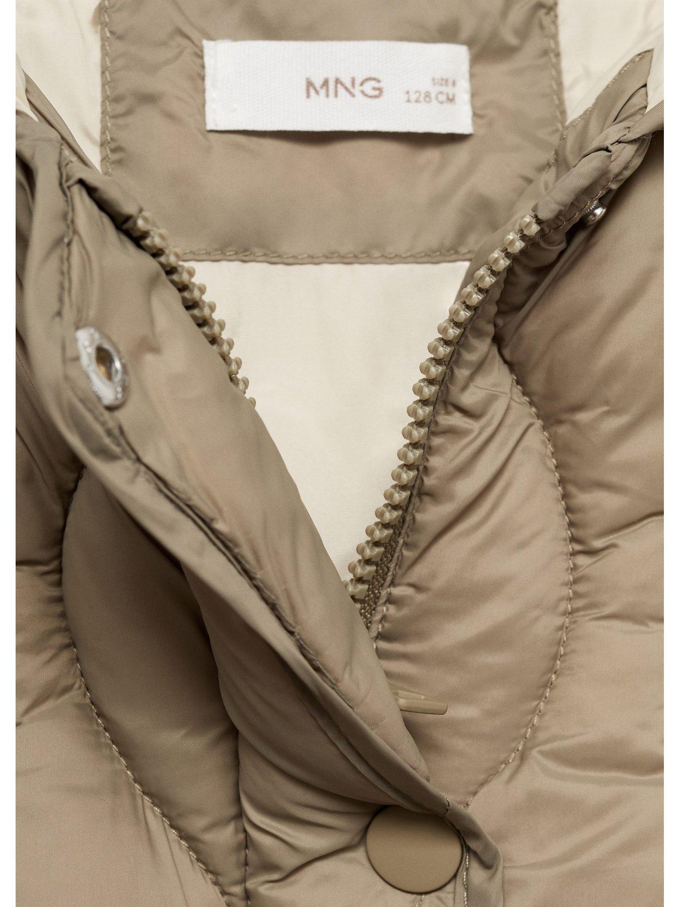 Mango Girls Onion Quilted Coat Khaki Very