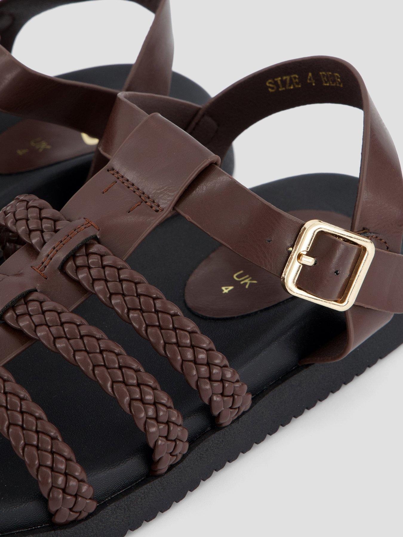 The Very Collection Extra Wide Fit Gladiator Sandals - Brown | Very