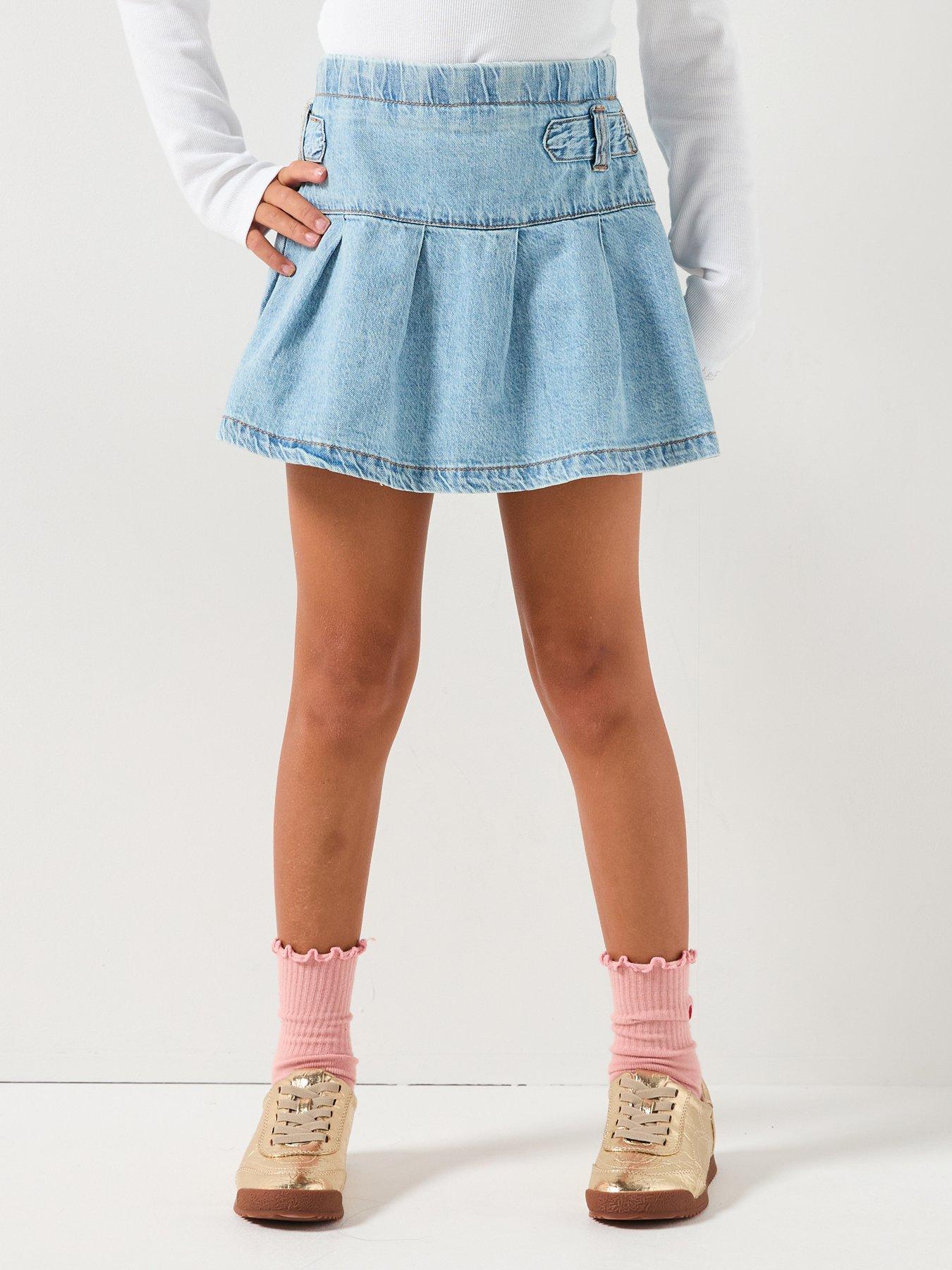 undefined Girls Pull Tab Pleated Skort - Blue