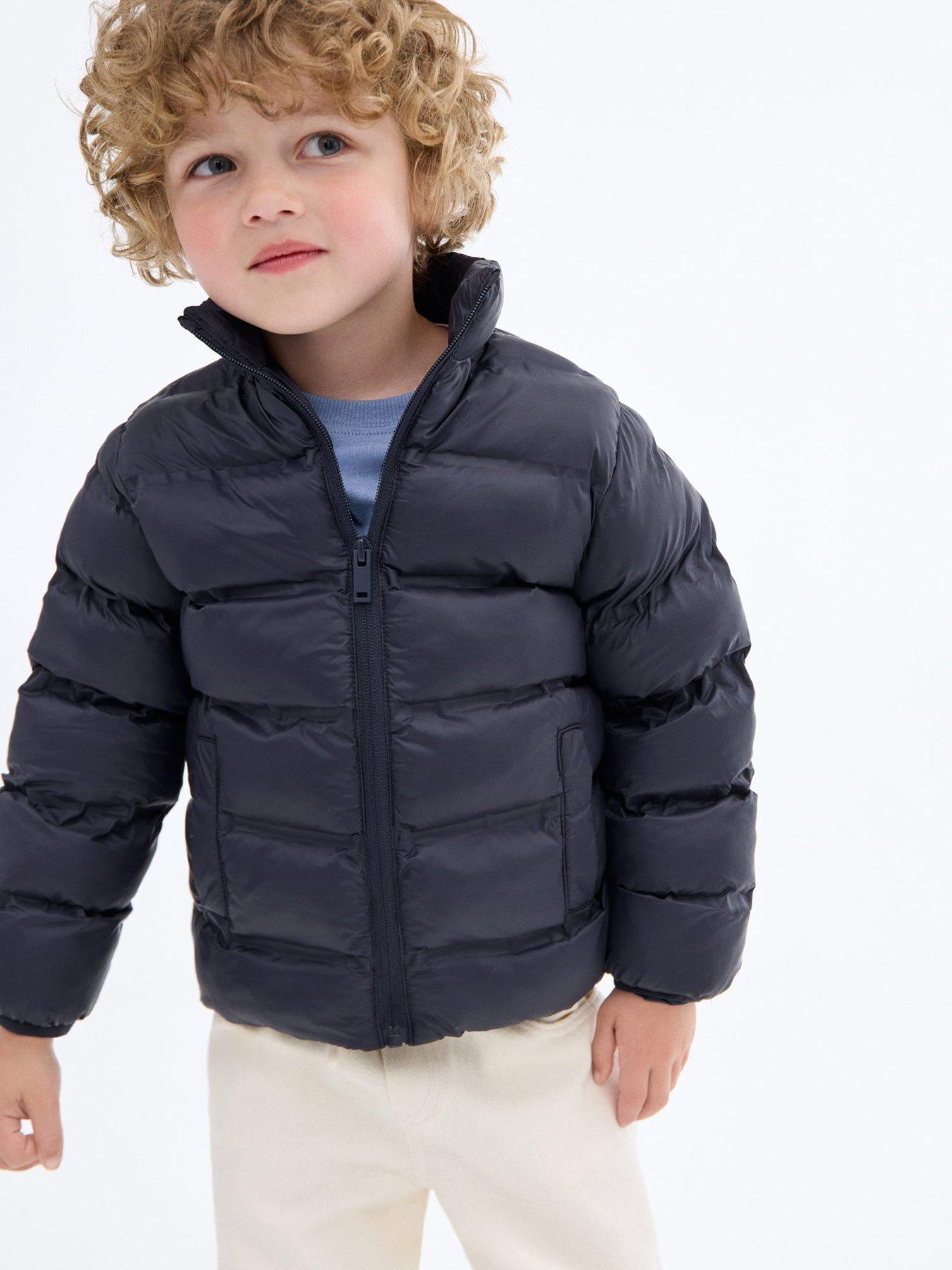 Image 2 of 4 of Mango Younger Boys Padded Coat - Navy