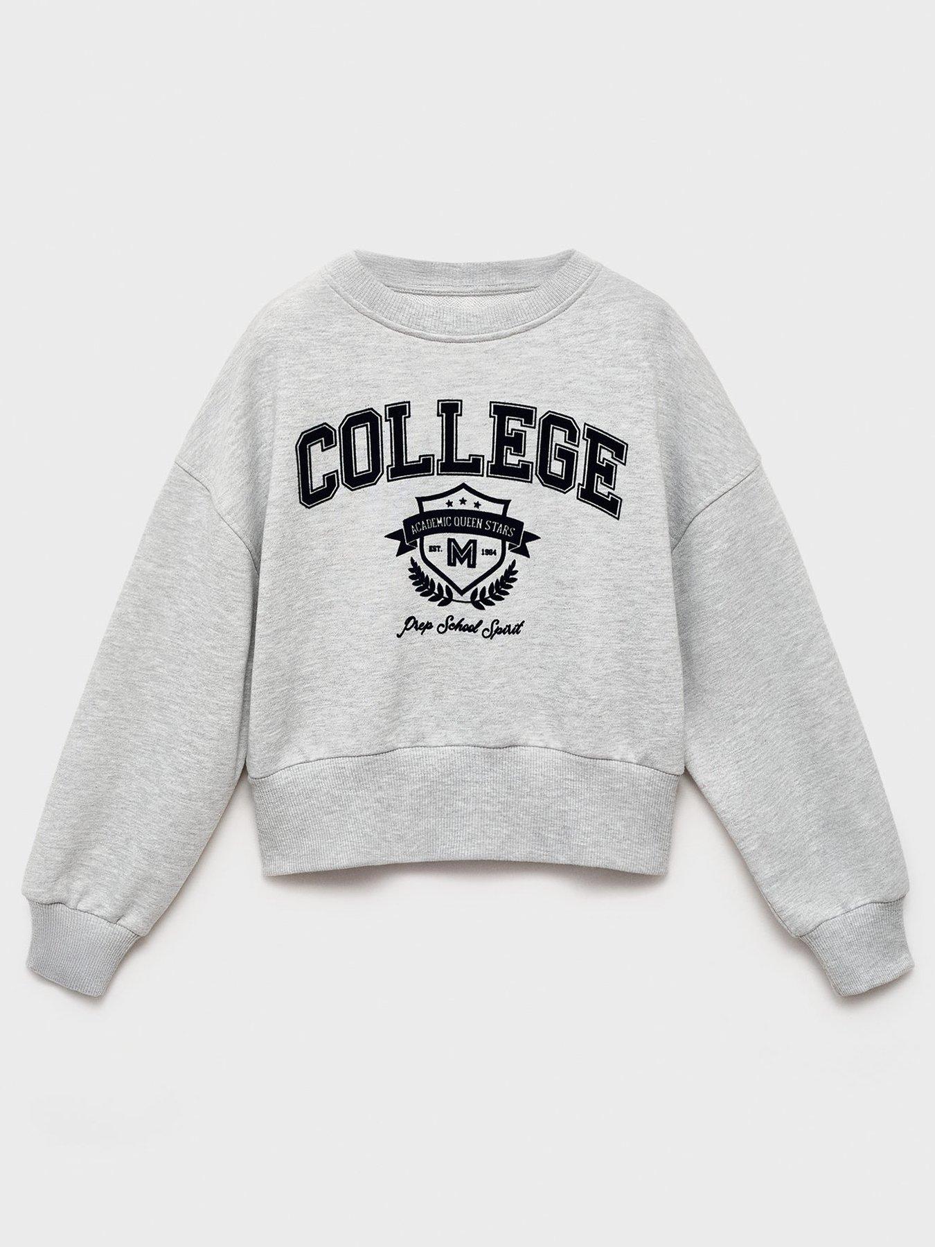 Mango Girls College Sweatshirt - Grey