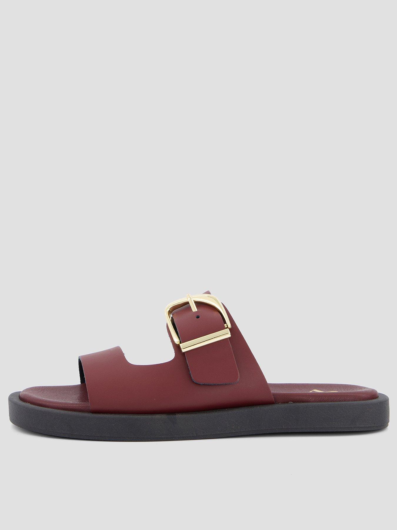 The Very Collection Wide Fit Comfort Sandal - Burgundy