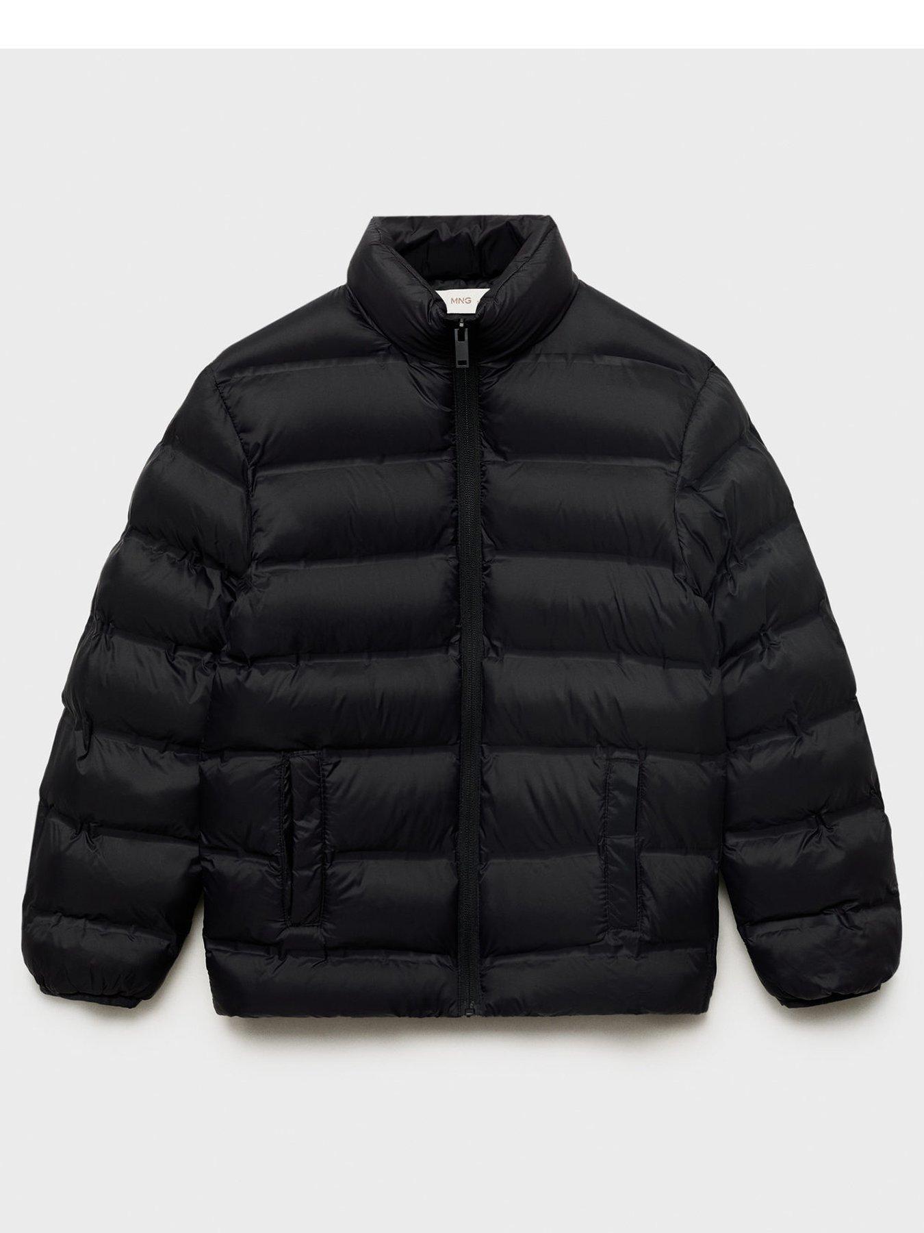 Mango Boys Quilted Coat, Black, Size Age: 11 Years