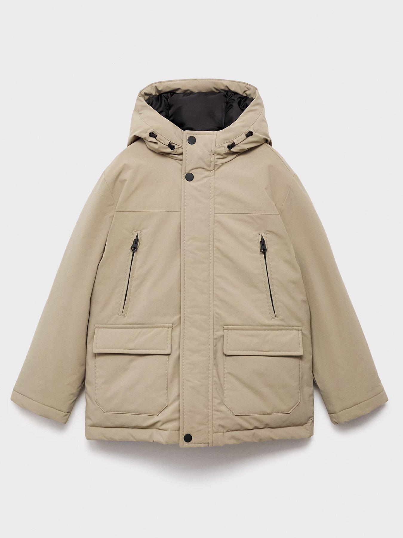 undefined Boys Hooded Padded Coat - Beige
