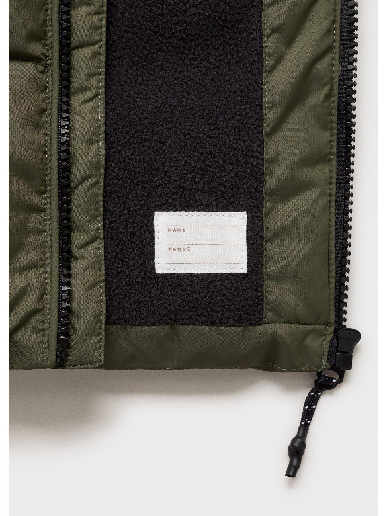 Image 3 of 4 of Mango Boys Longline Padded Coat - Khaki