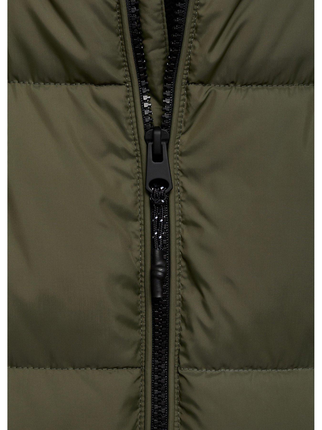 Image 4 of 4 of Mango Boys Longline Padded Coat - Khaki