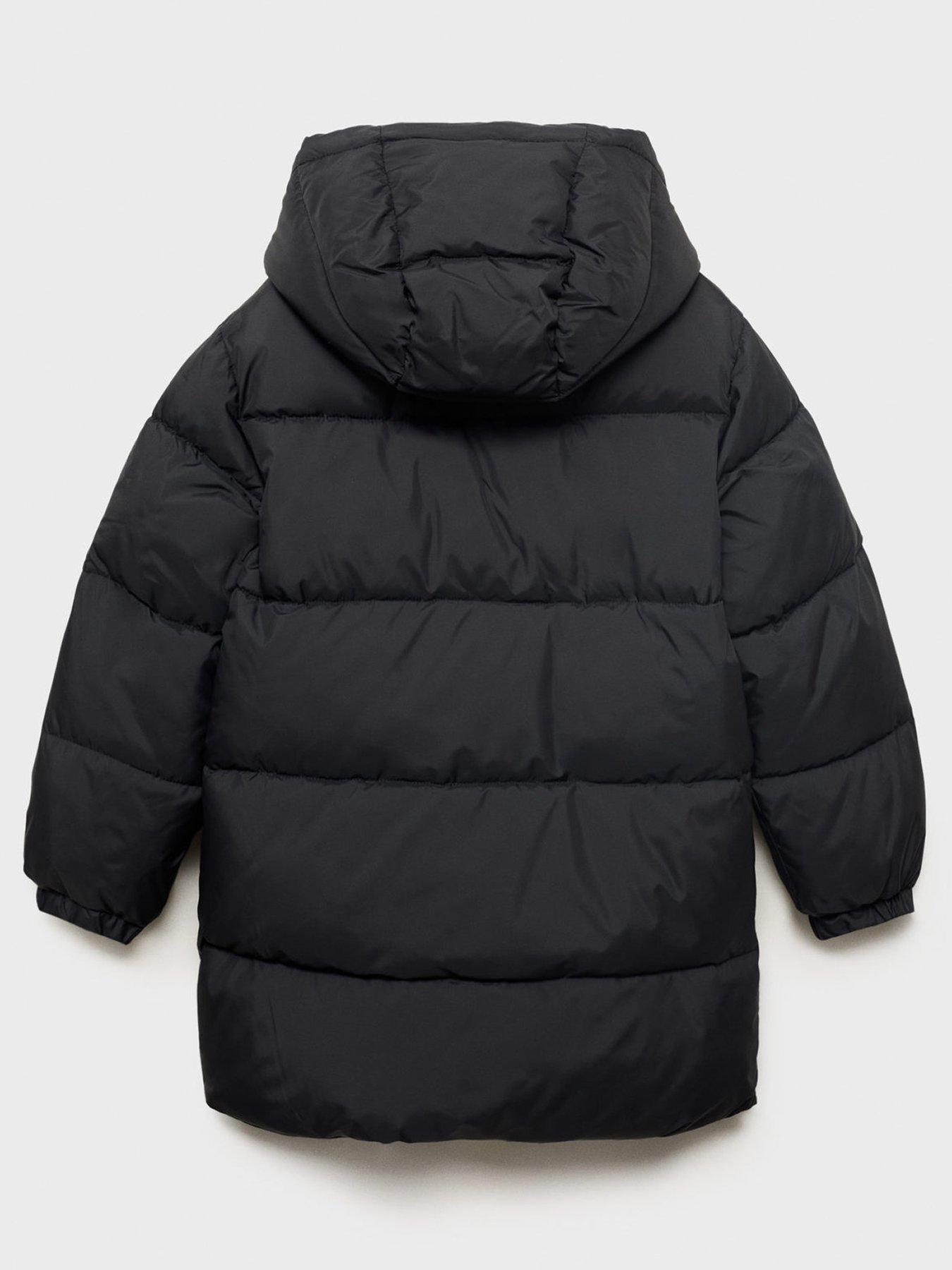 Mango Boys Longline Padded Coat Black Very