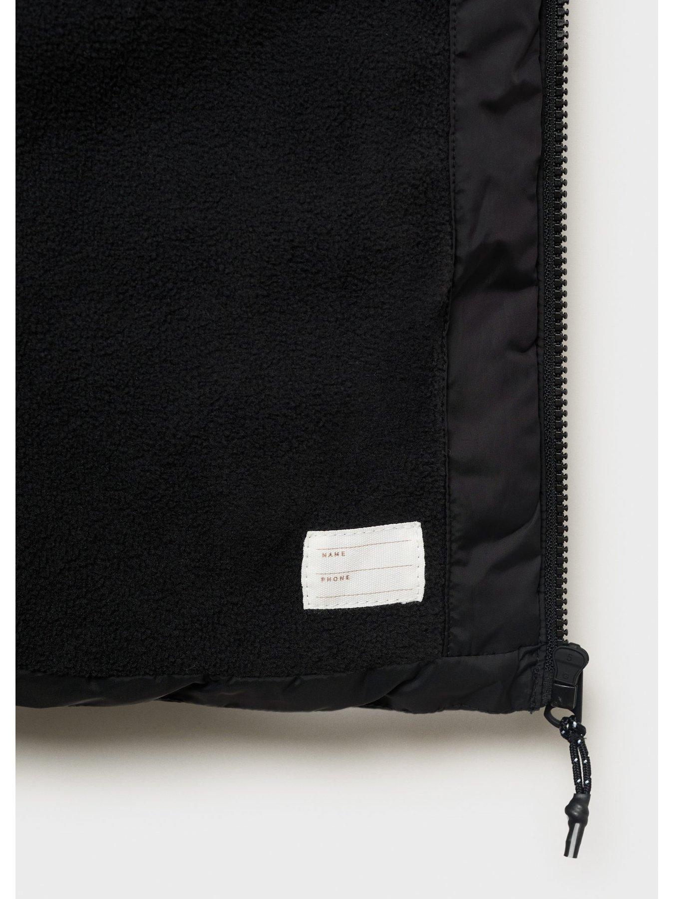Image 3 of 4 of Mango Boys Longline Padded Coat - Black