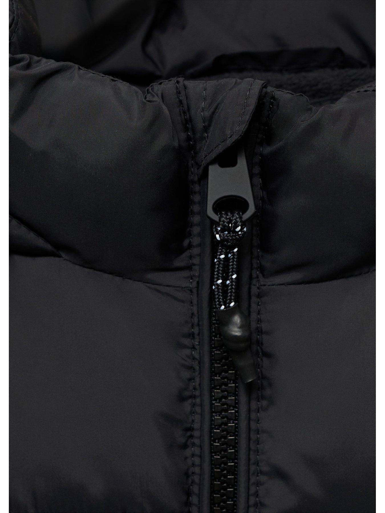 Image 4 of 4 of Mango Boys Longline Padded Coat - Black