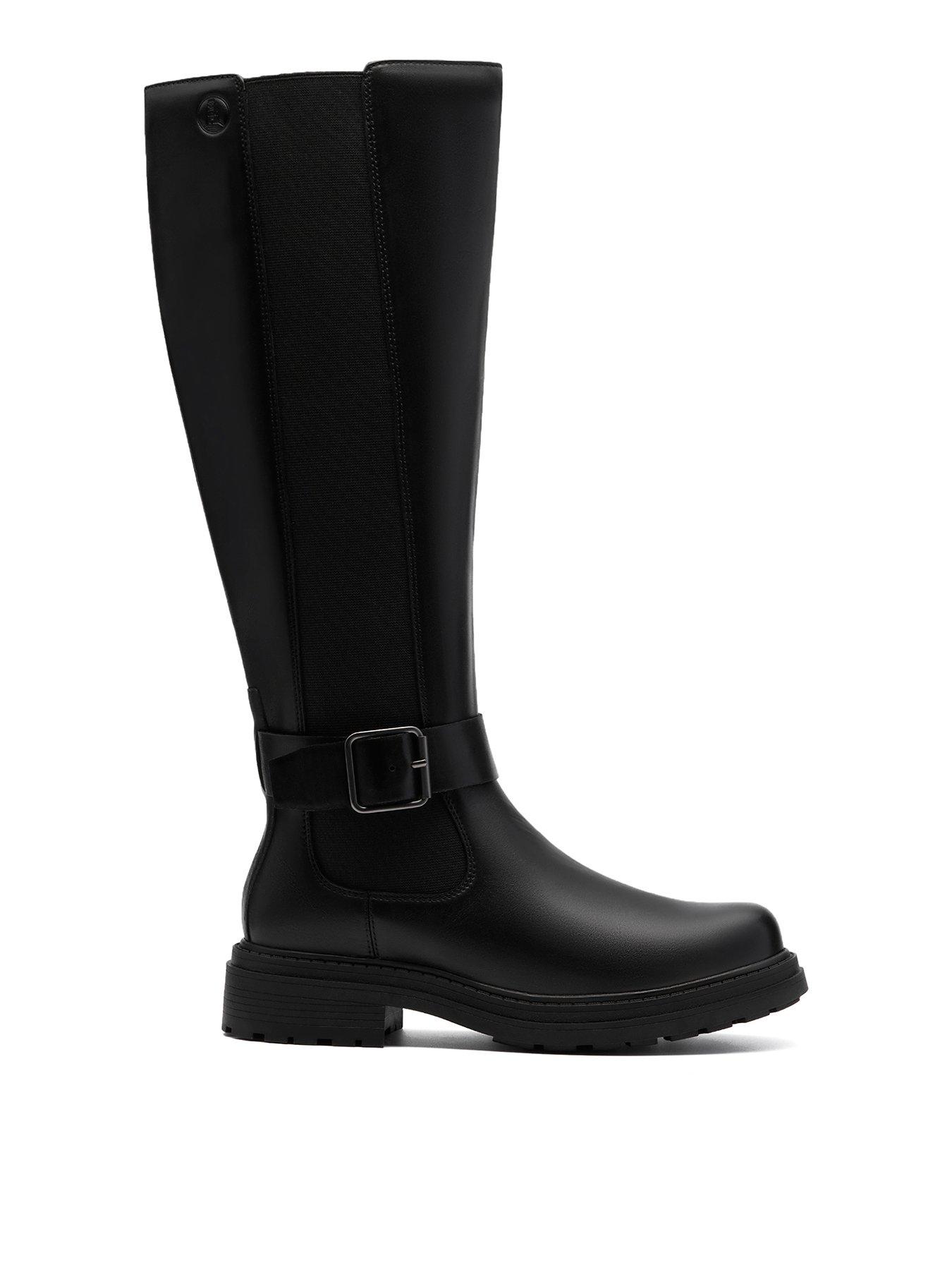 Clarks Women's Black Orinoco 3 Tall Leather Knee High Boots | : 8/Standard Fit - Image 3