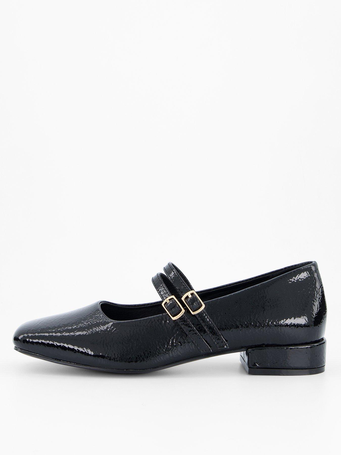 The Very Collection Extra Wide Fit Mary Jane Shoe - Black | Very