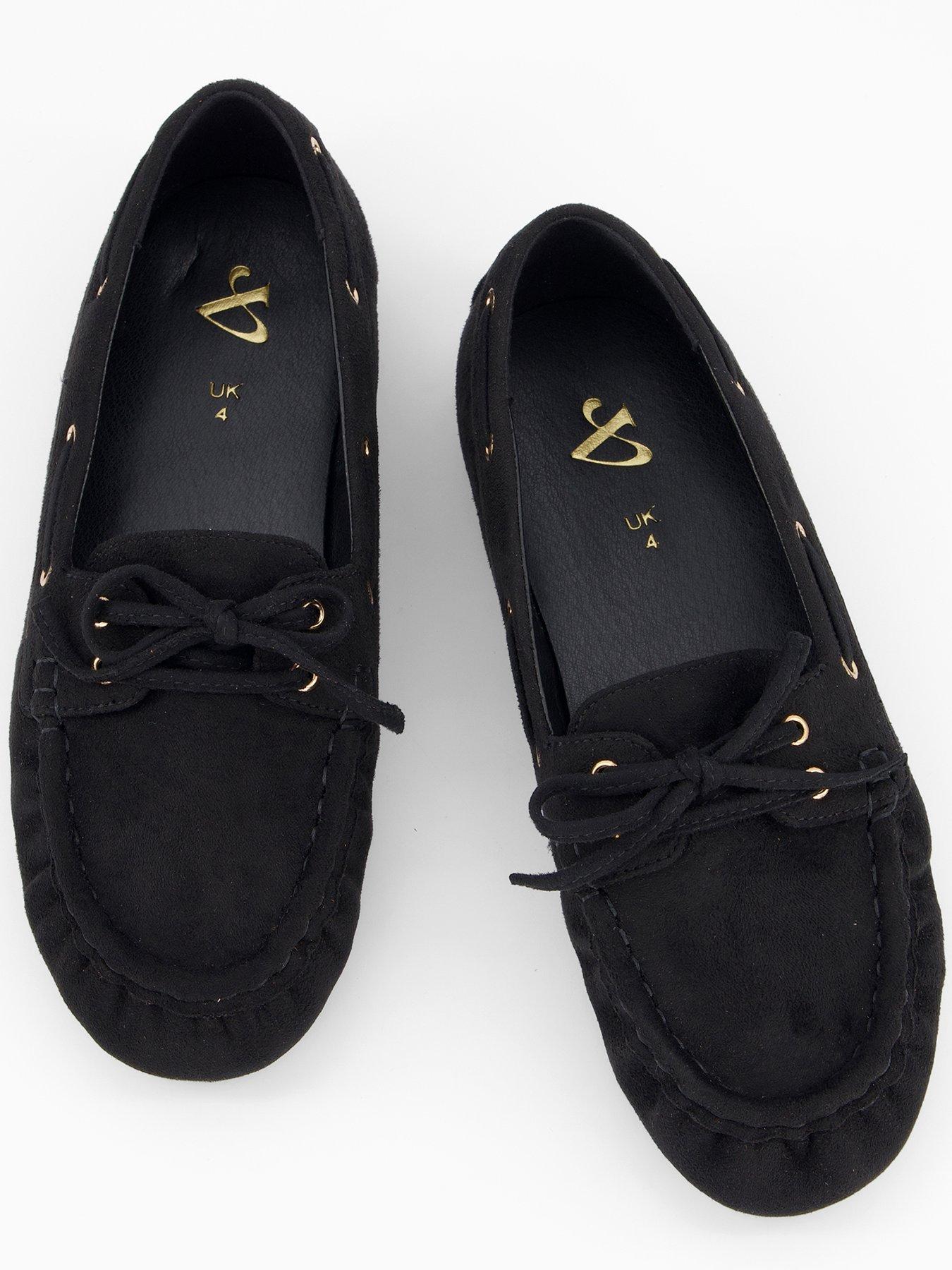 Image 3 of 7 of The Very Collection Extra Wide Fit Boat Shoe - Black