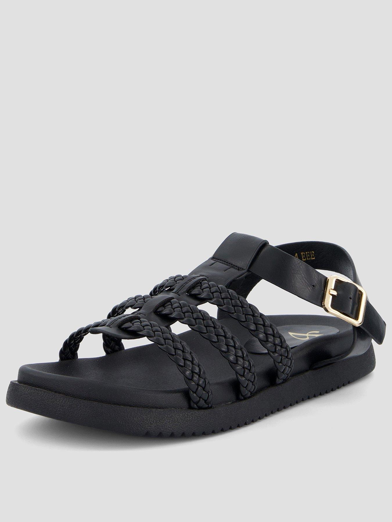The Very Collection Extra Wide Fit Gladiator Sandal - Black | Very