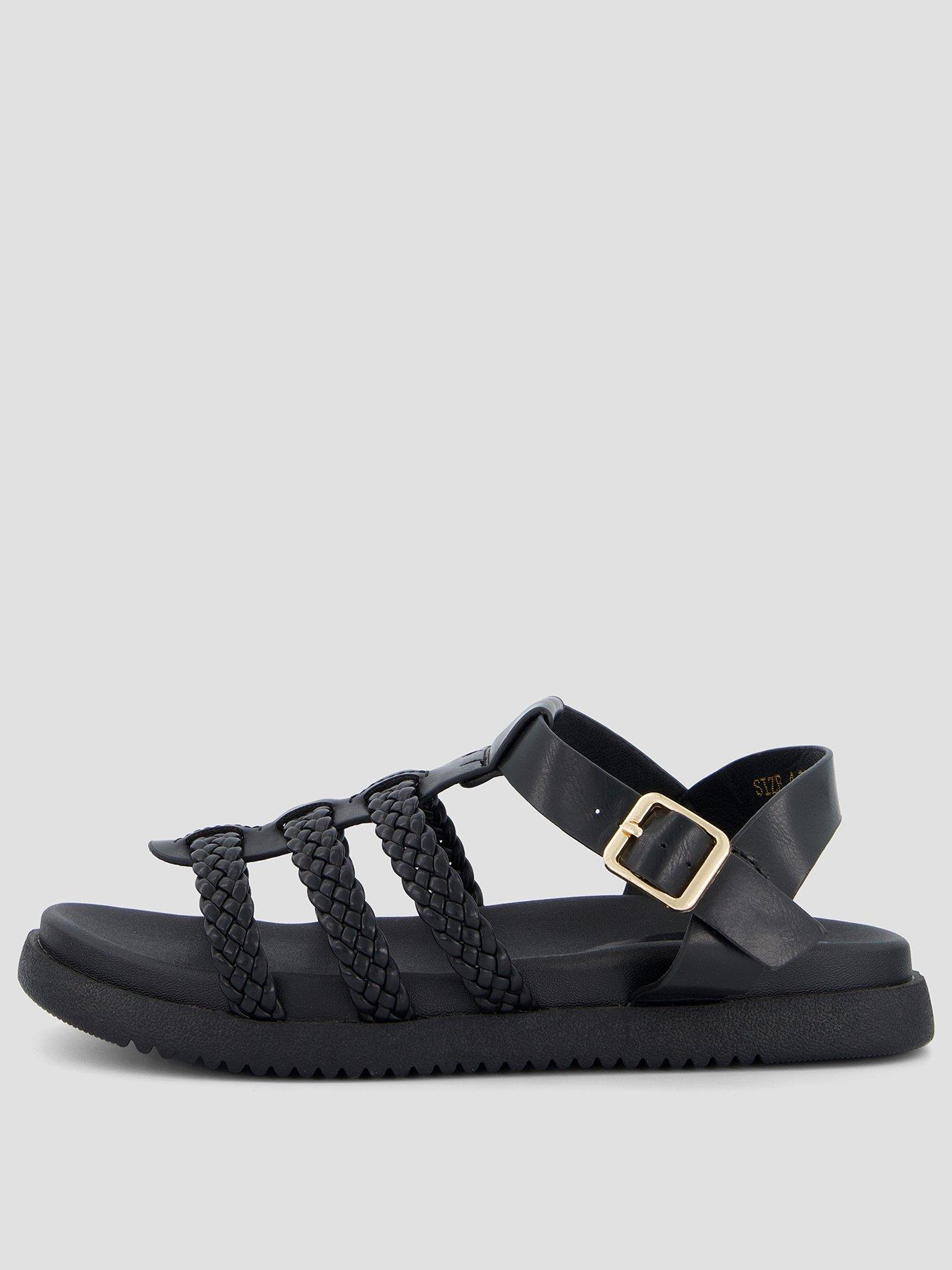 The Very Collection Extra Wide Fit Gladiator Sandal - Black | Very