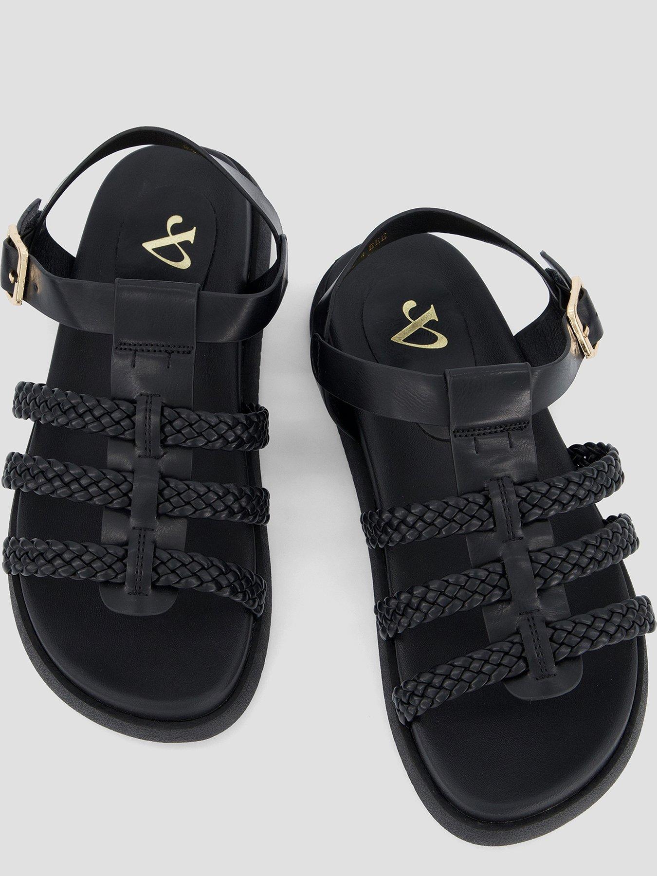 The Very Collection Extra Wide Fit Gladiator Sandal - Black | Very