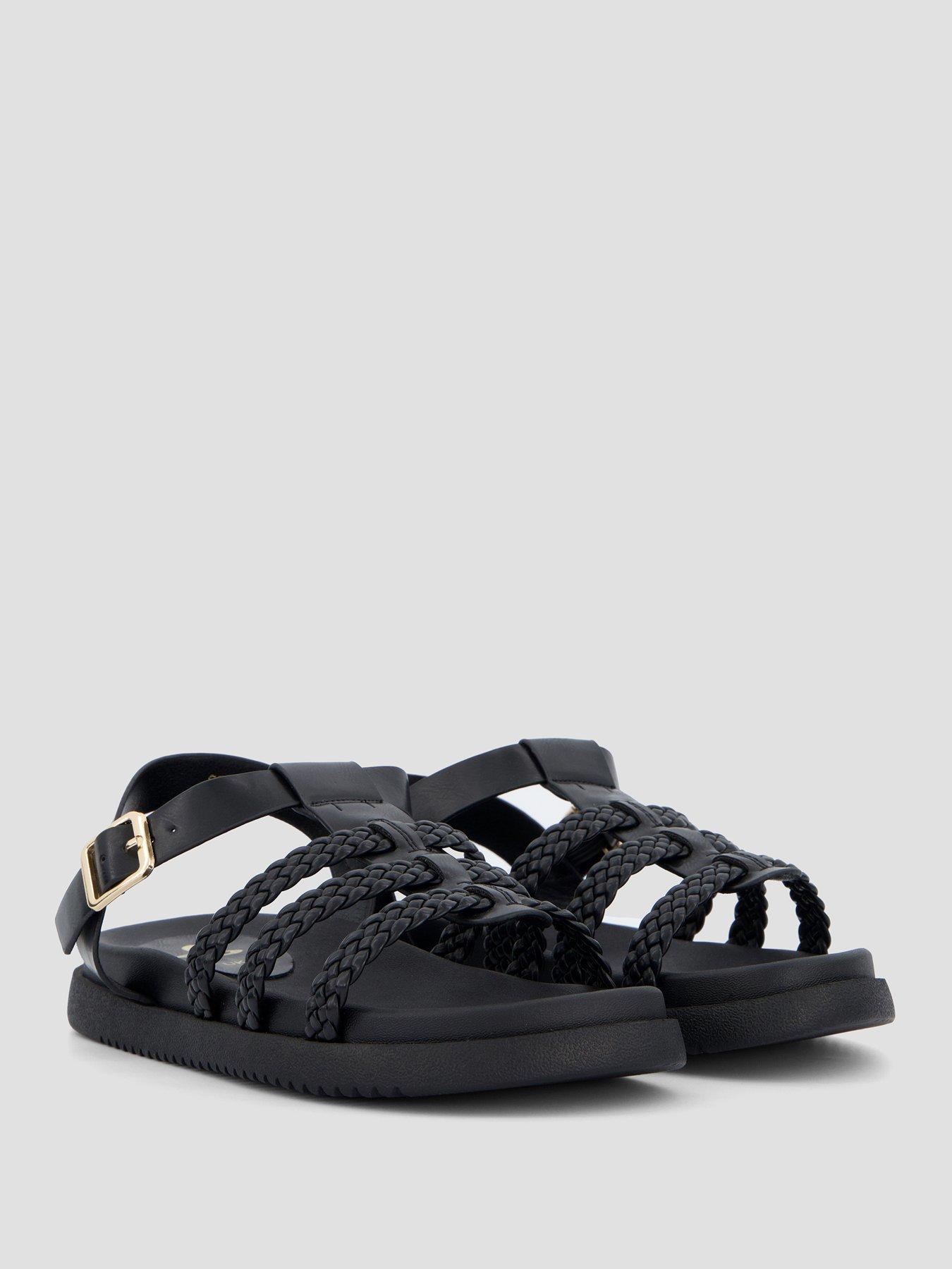 The Very Collection Extra Wide Fit Gladiator Sandal - Black | Very