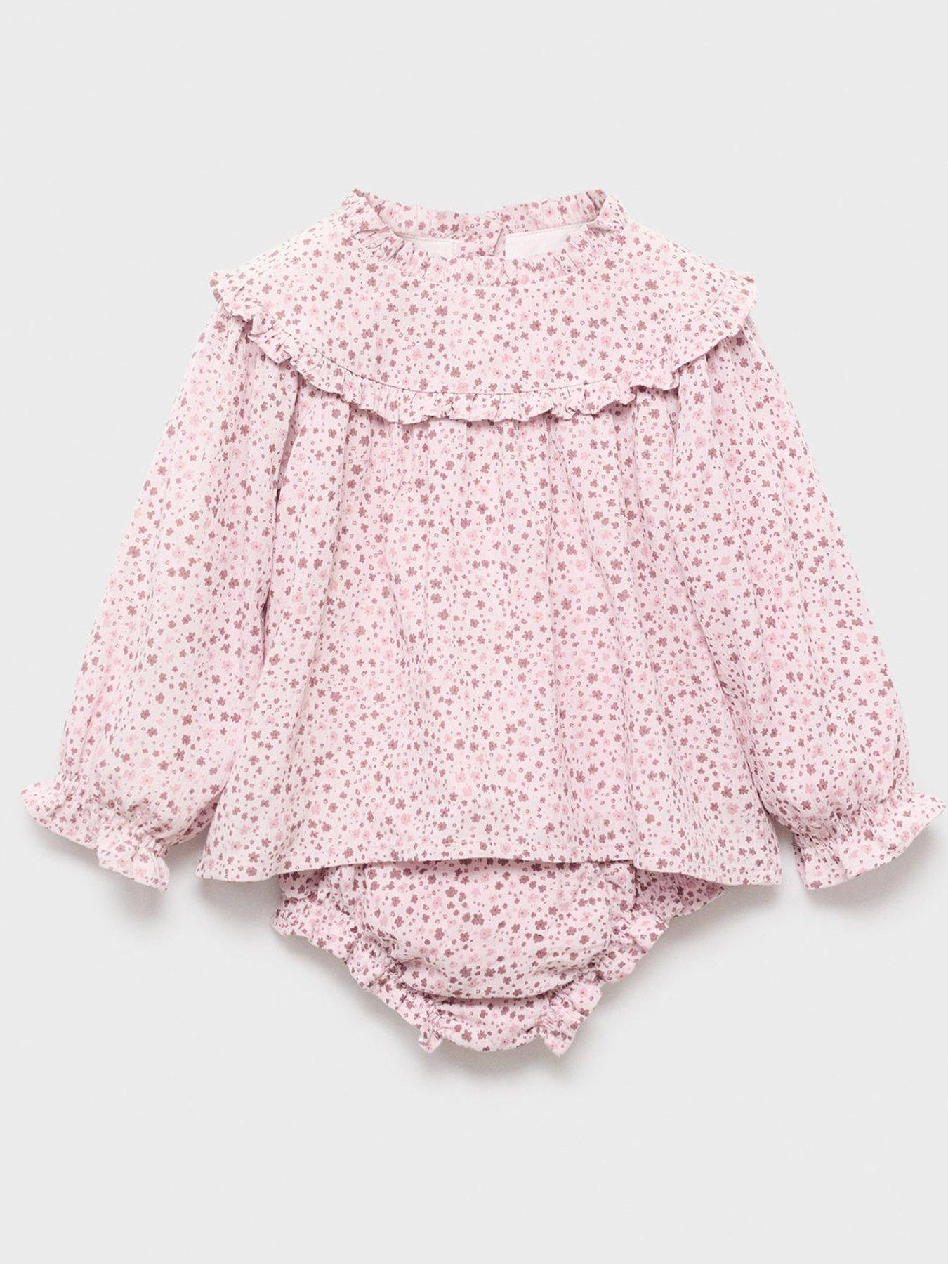 undefined Baby Girls Floral Dress  &  Knickers - Pink