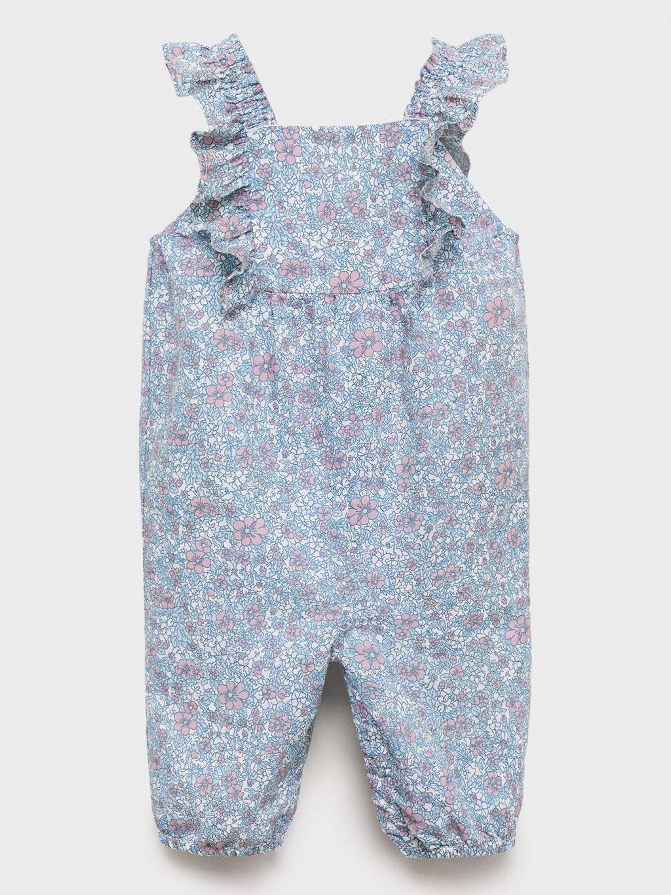 undefined Baby Girls Floral Romper - Blue