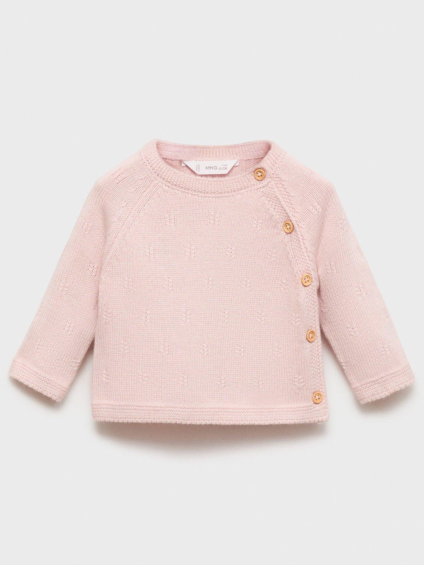undefined Baby Girls Knitted Co-Ord Jumper - Light Pink