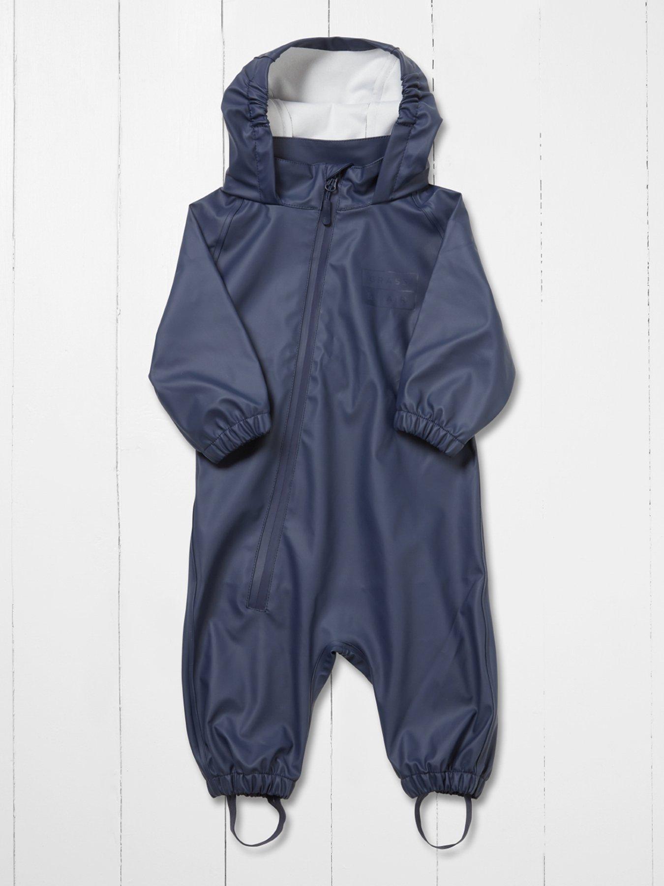 Grass & Air Infant Pu Puddlesuit, Navy, Size 3-4 Years