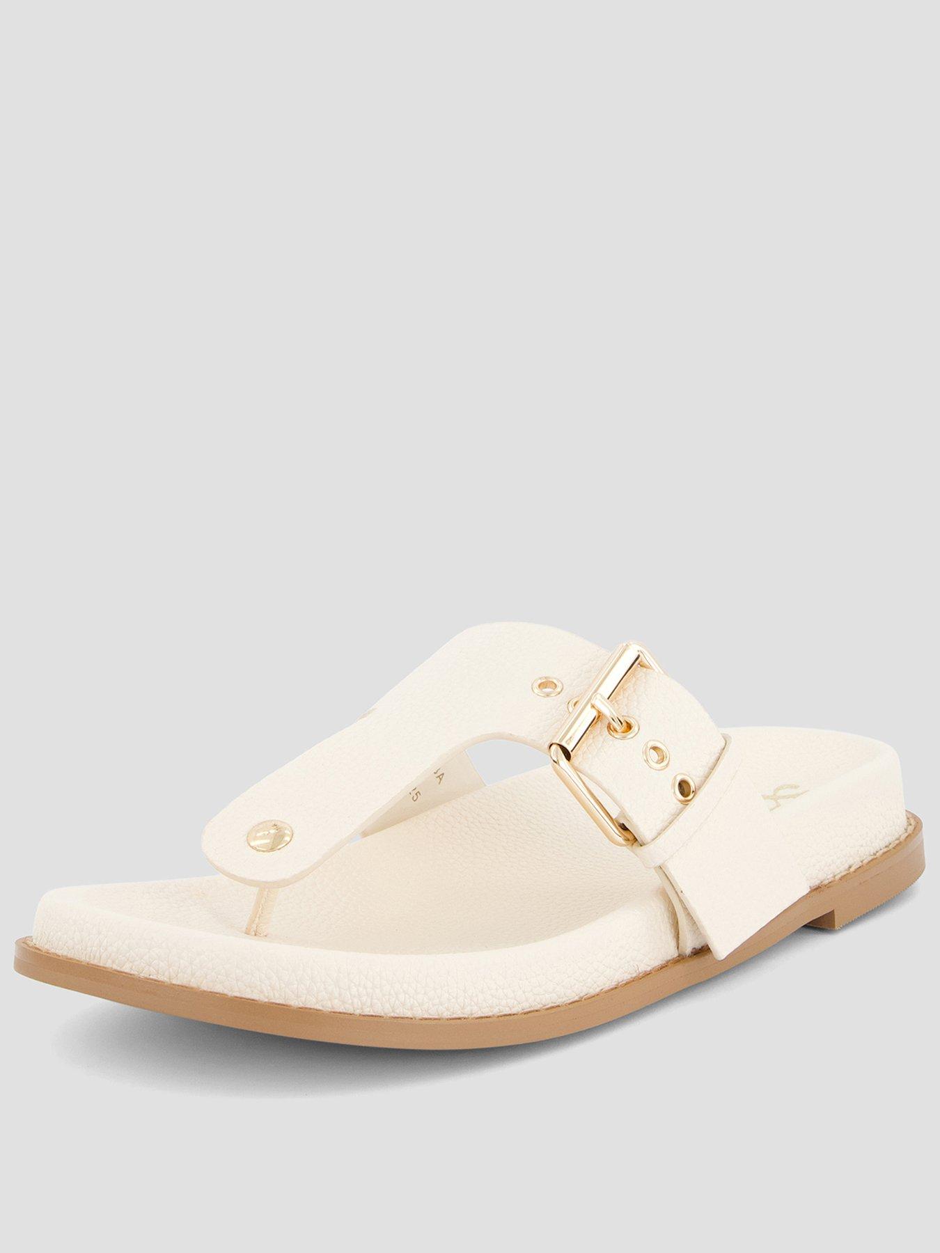 The Very Collection Toe Post Footbed Sandal - Cream