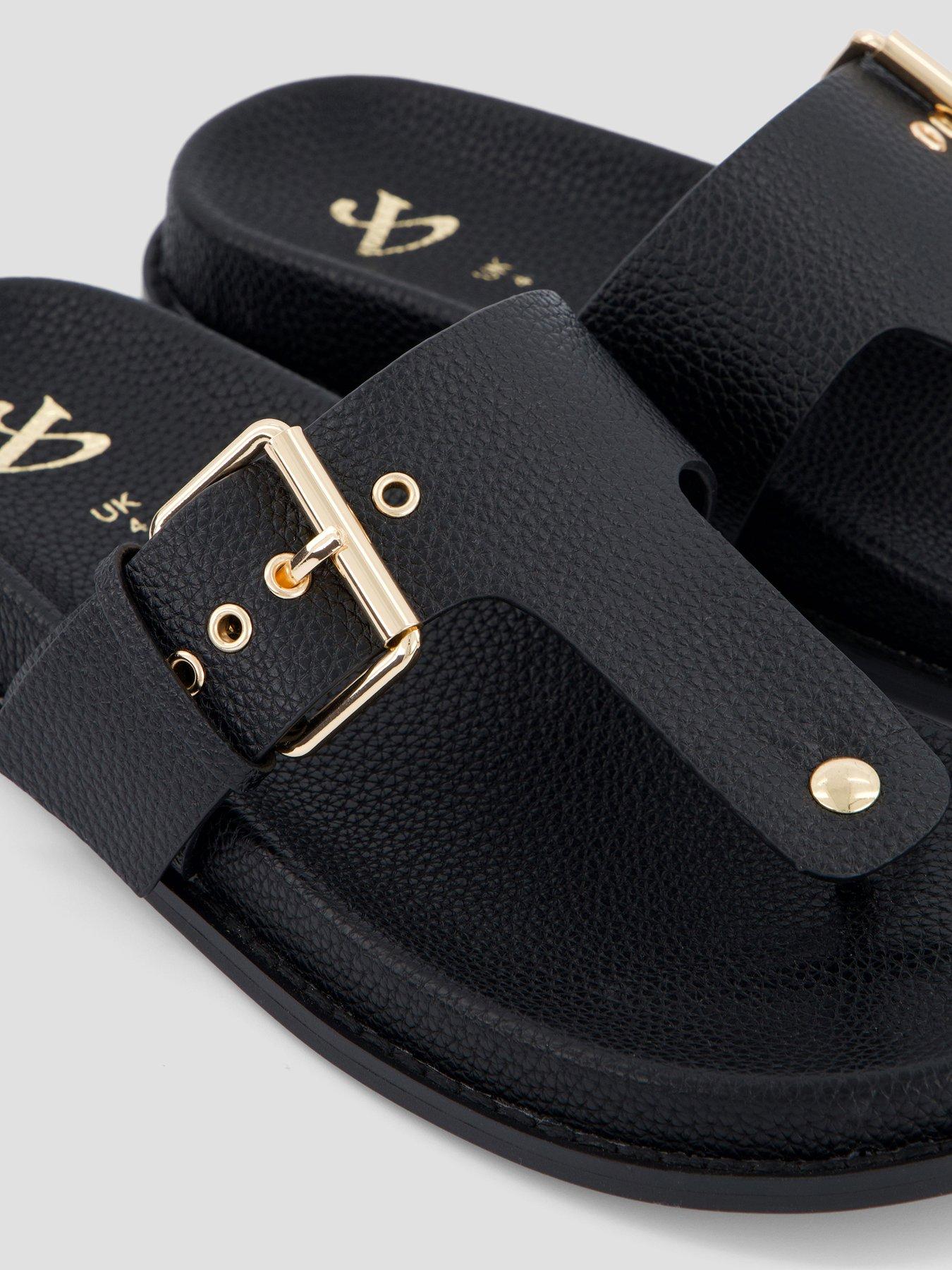 Image 5 of 7 of The Very Collection Toe Post Footbed Sandal - Black