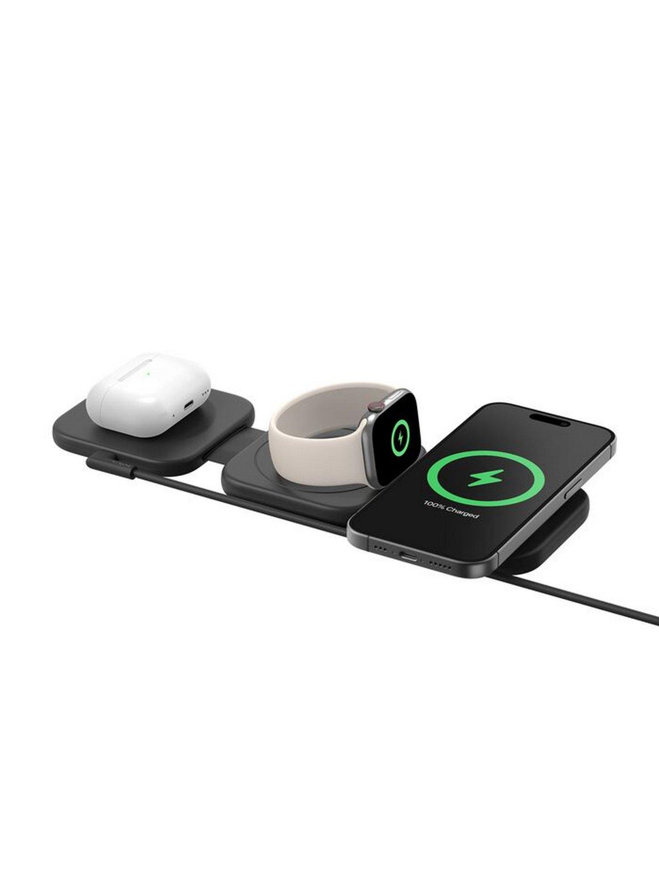 3-in-1 Magnetic Wireless Charging Pad with Qi2, MagSafe-compatible | US