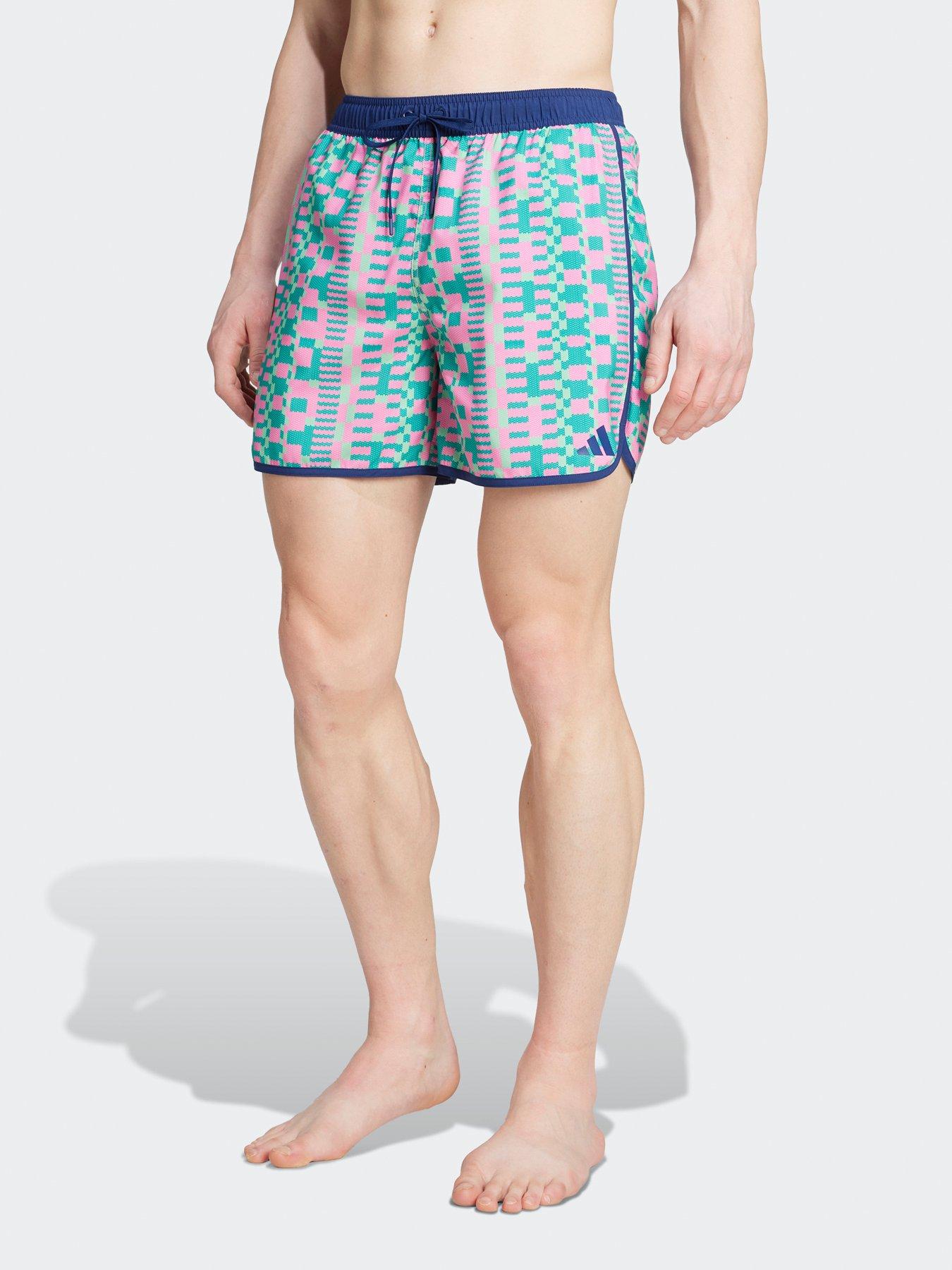 undefined Mens Tom Daley Swim Shorts - Blue / Pink / Green