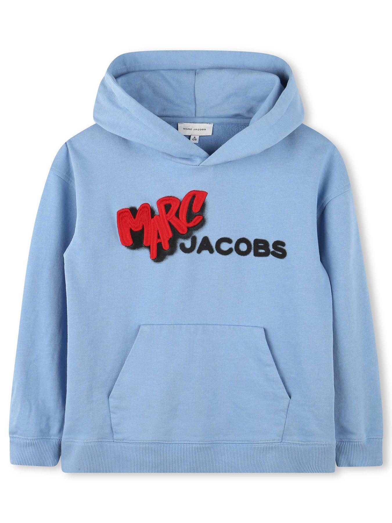 MARC JACOBS Boys Logo Hoodie, Blue, Size 14 Years
