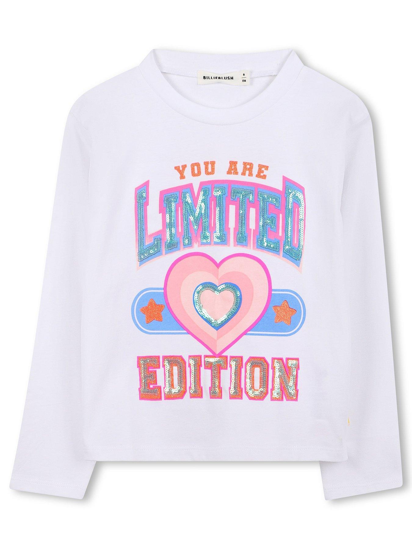 Billieblush Girls Long Sleeve T-Shirt, White, Size Age: 10 Years