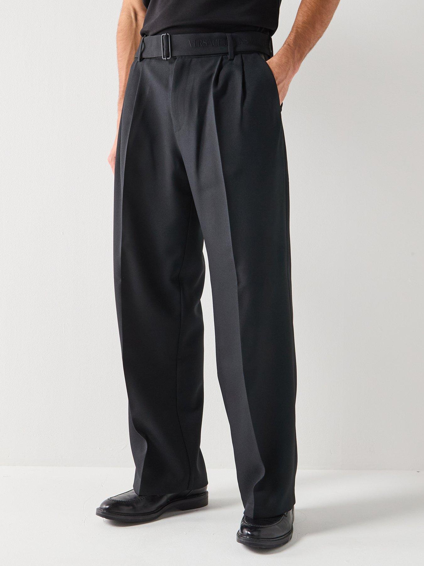 Versace Jeans Couture Double Band Relax Fit Smart Trousers - Black