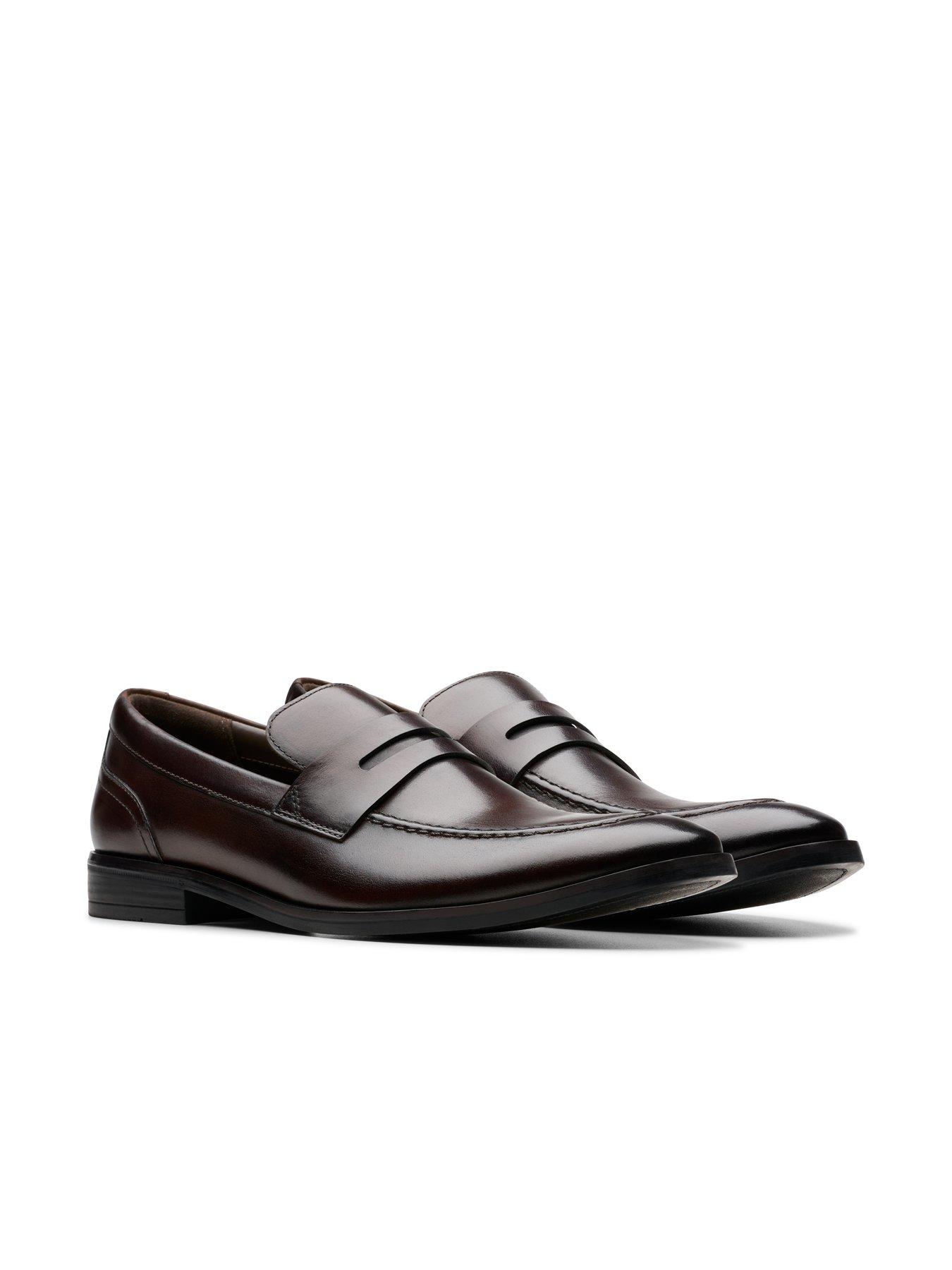 Image 6 of 7 of Clarks Brandon Step Leather Loafers - Dark Brown
