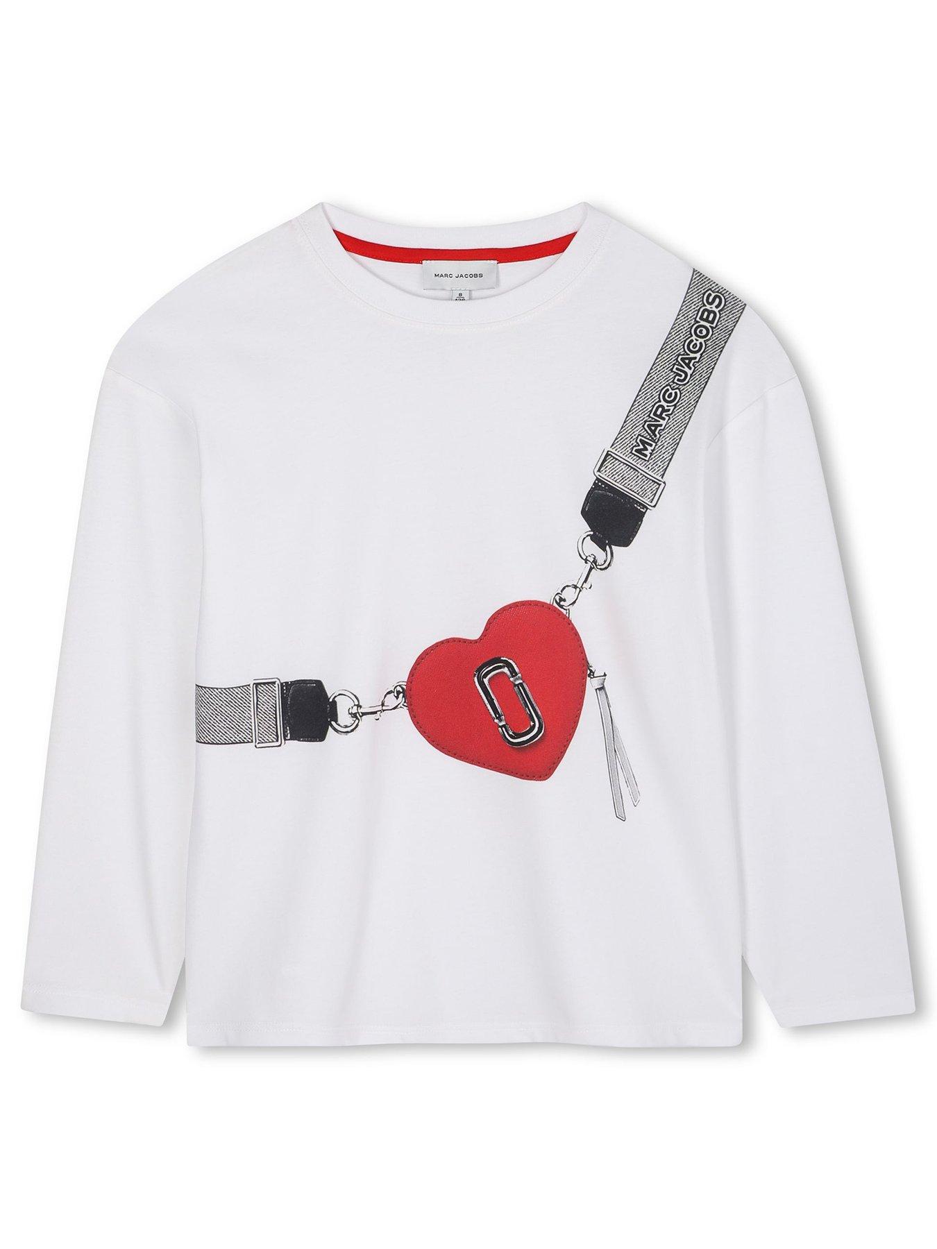 MARC JACOBS Girls Heart Snapshot Bag Long Sleeve T-shirt - White