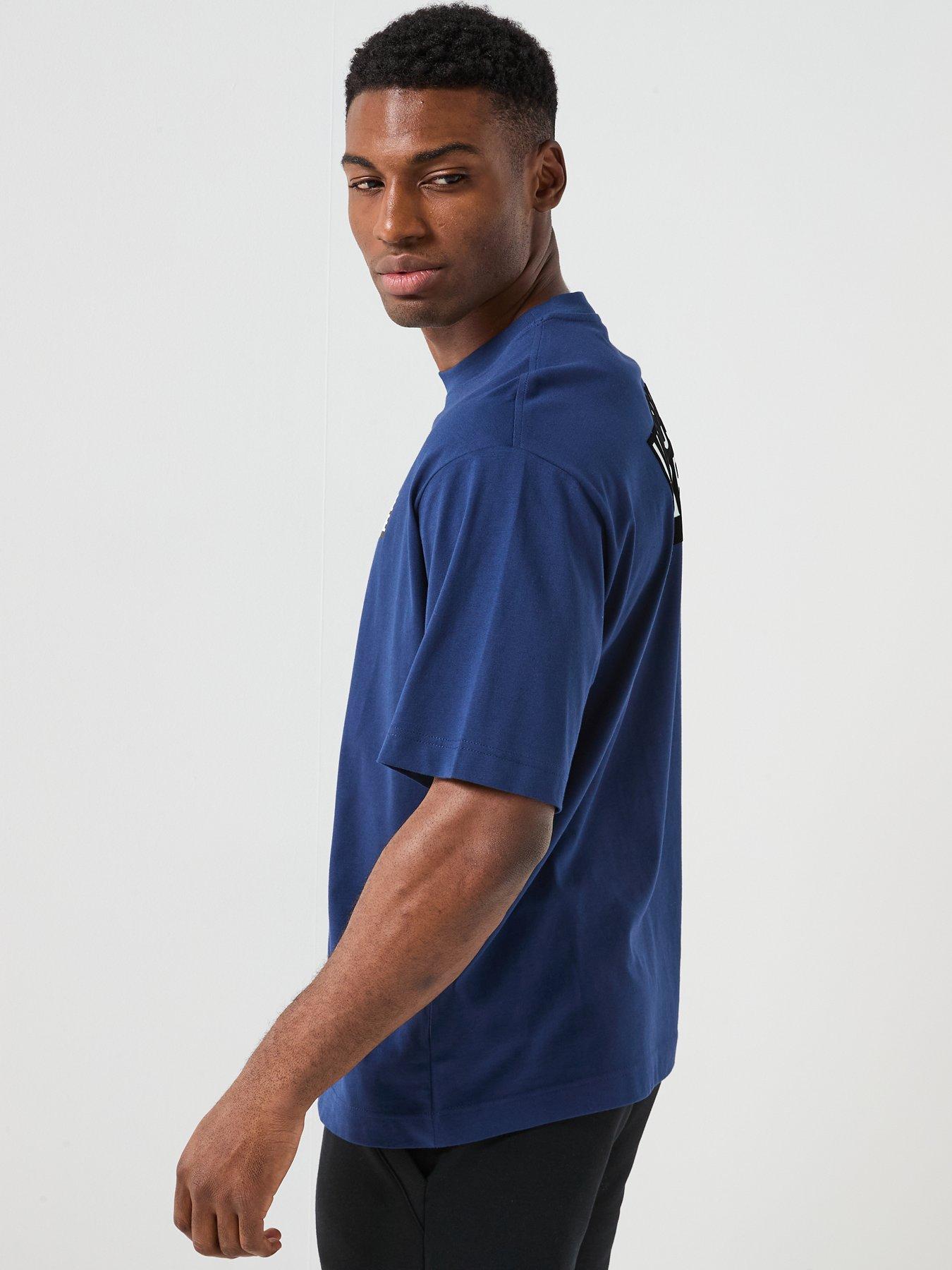 Versace Jeans Couture Square Flock Logo T-Shirt - Navy | Very