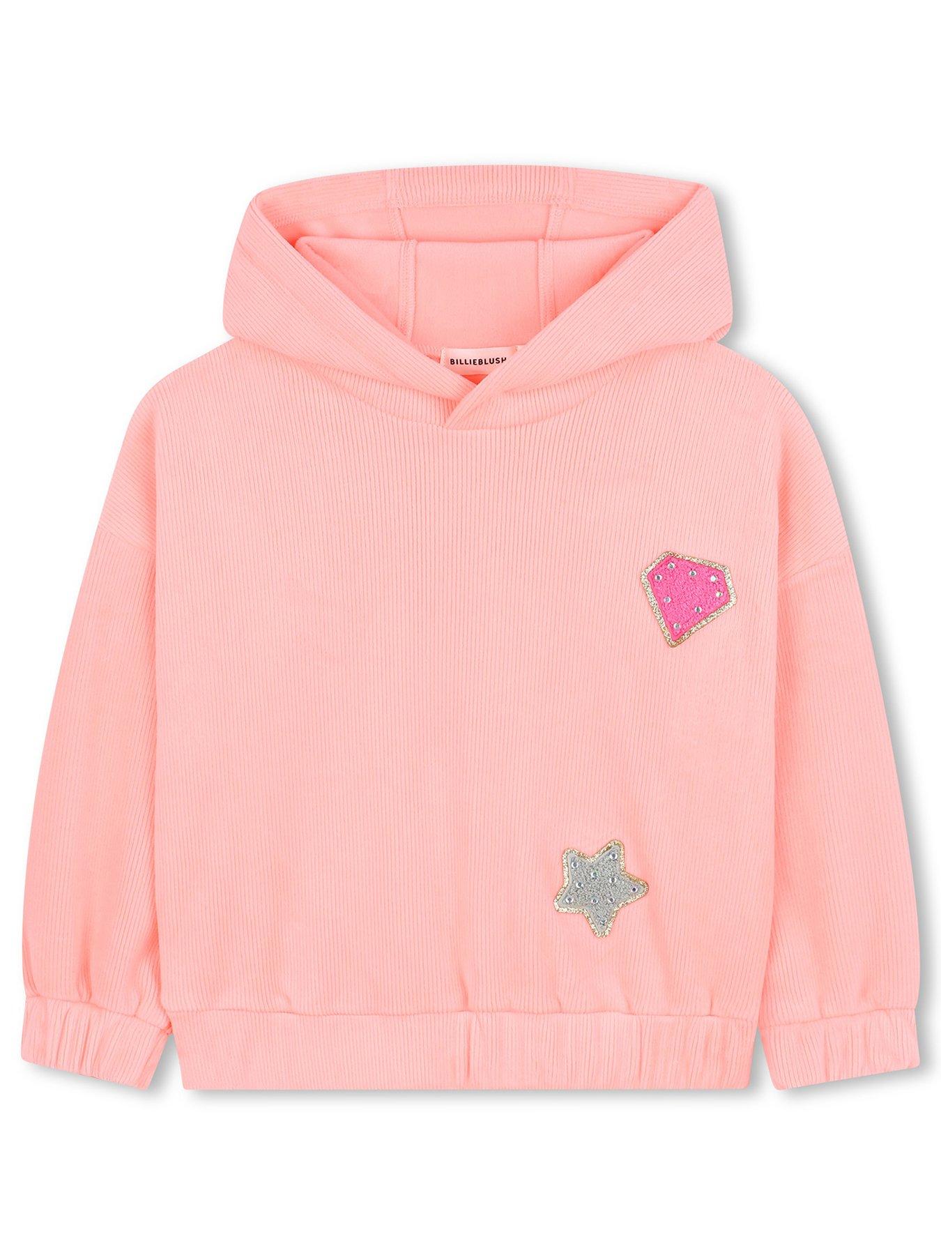 Billieblush Girls Velour Hoodie, Pink, Size Age: 6 Years