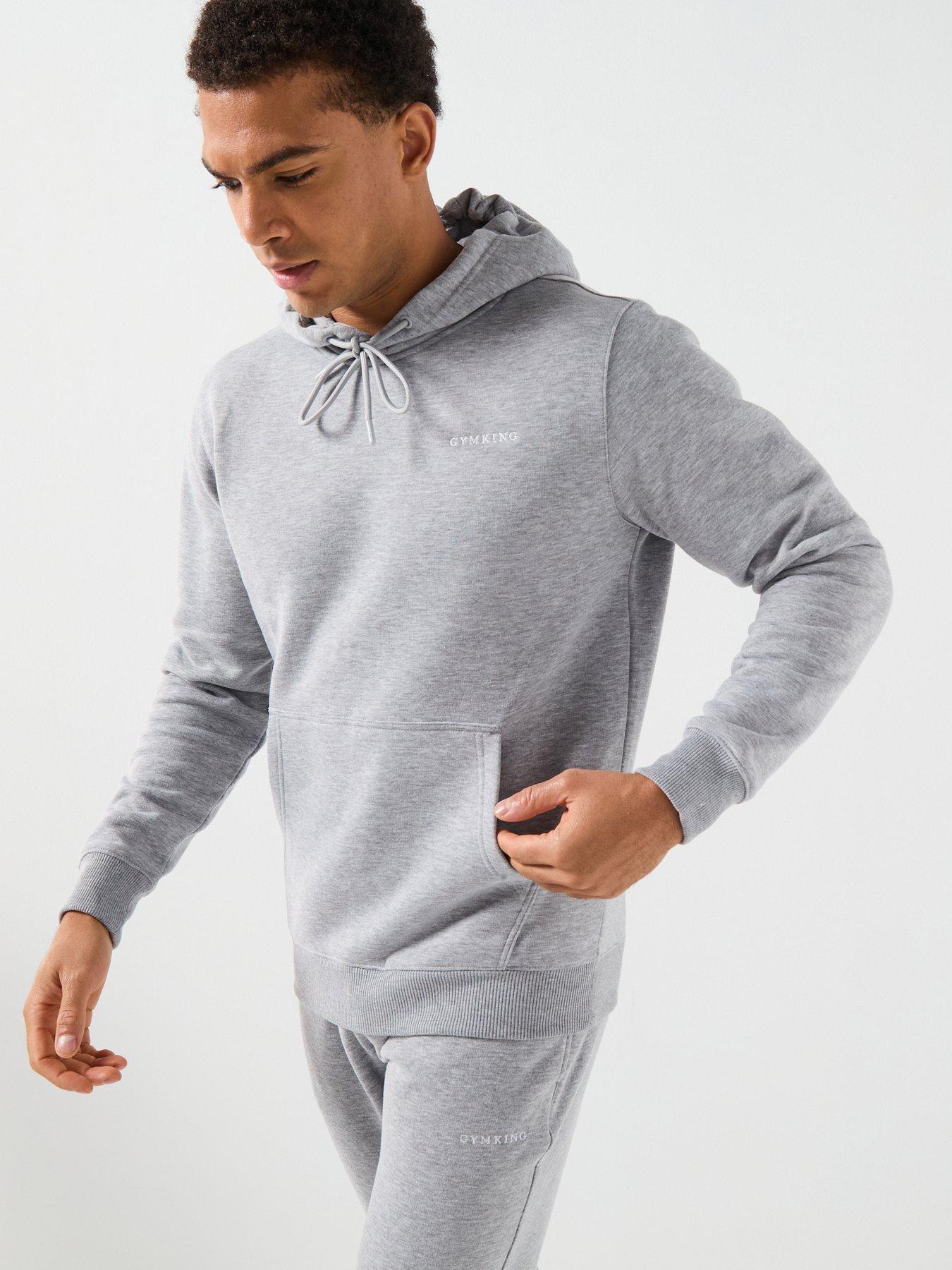 Gym King Mens Fundamental Linear Hoodie - White