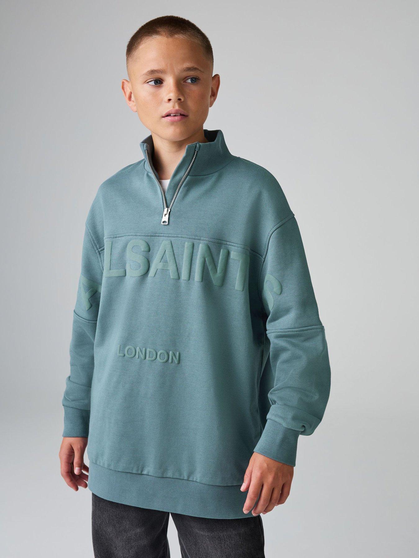 smALLSAINTS Boys Half Zip Sweat Top - Grey
