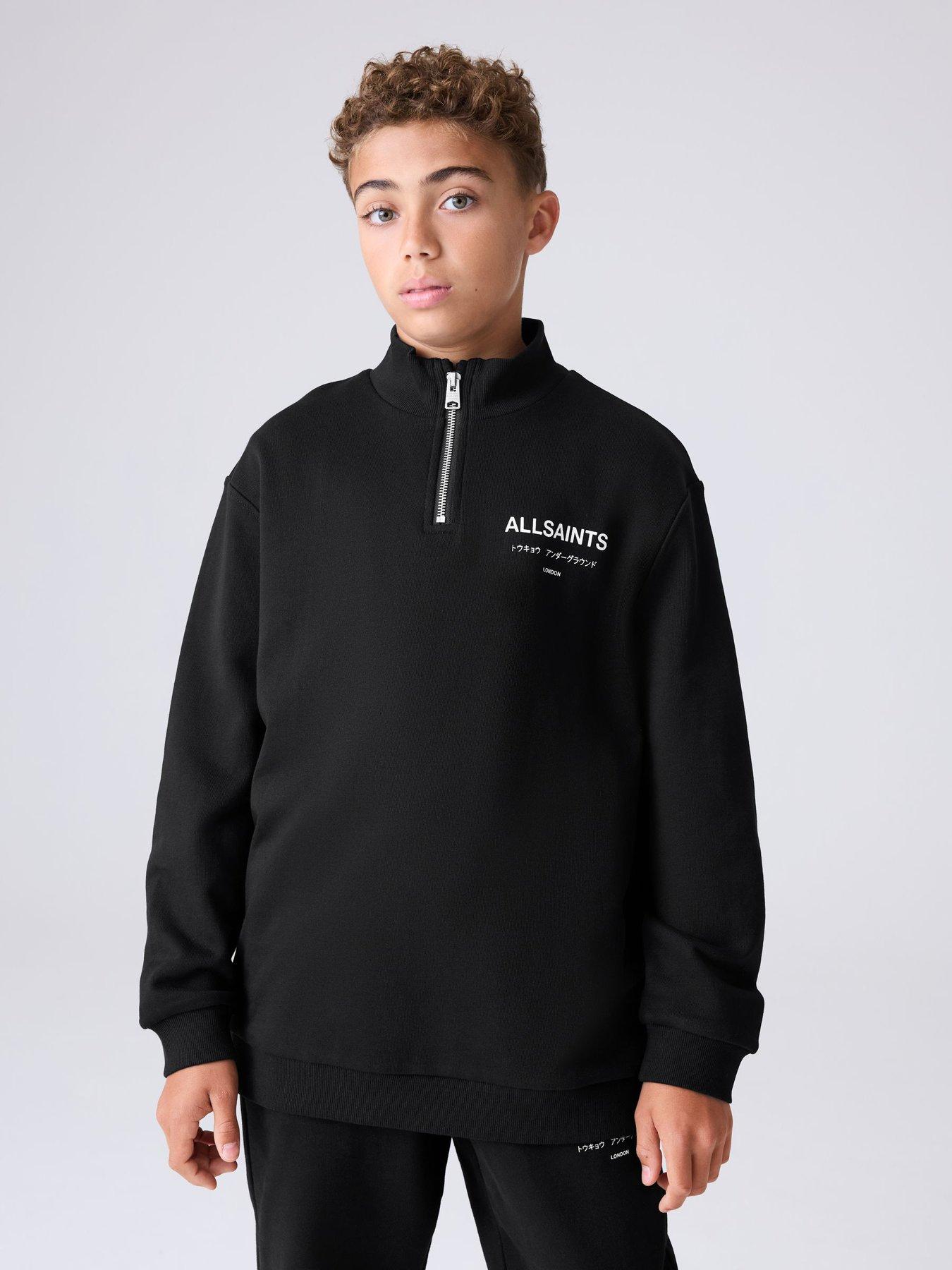 smALLSAINTS Boys Underground Half Zip Sweat Top - Black