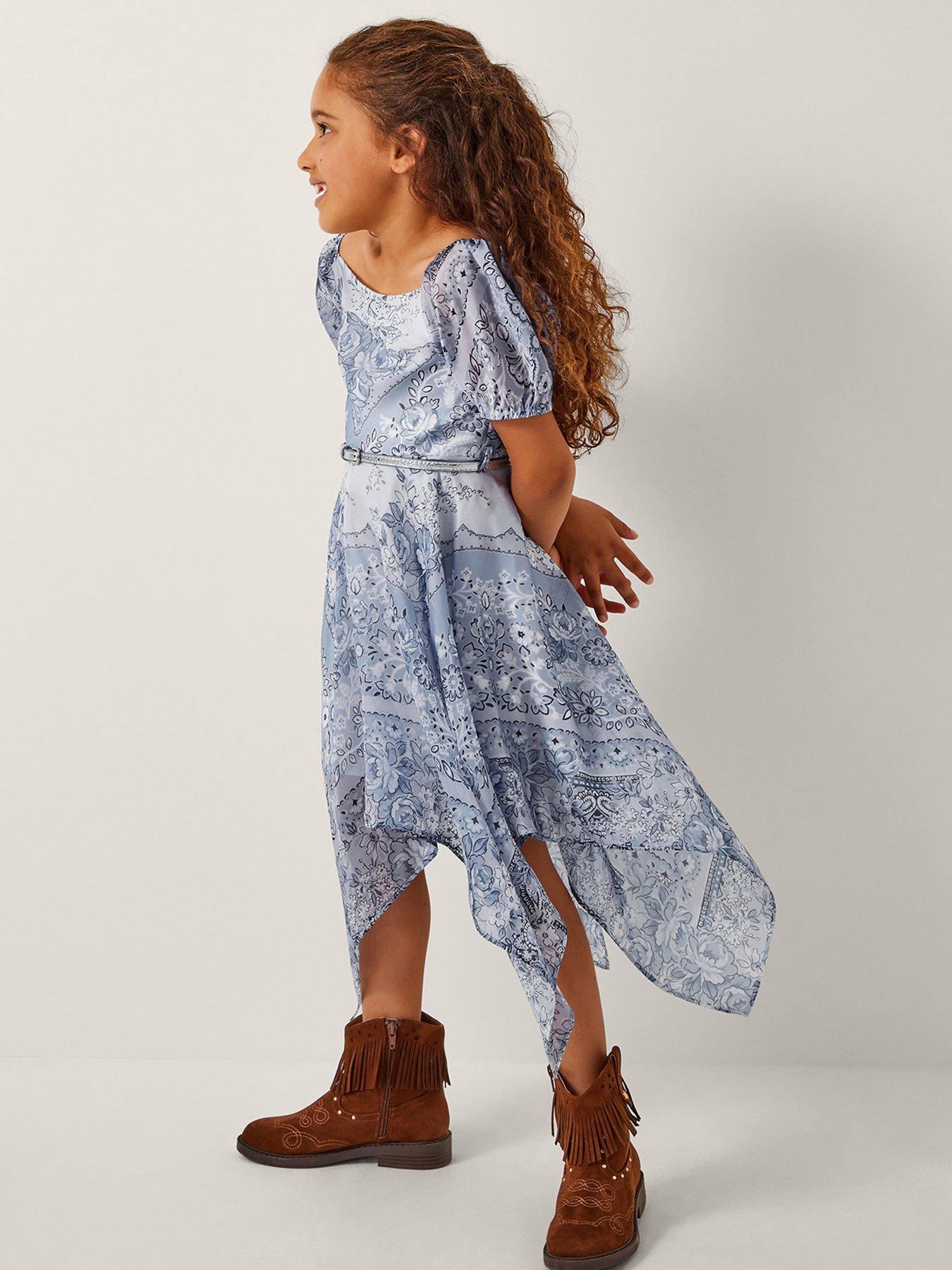 undefined Girls Paris Paisley Scarf Dress - Blue