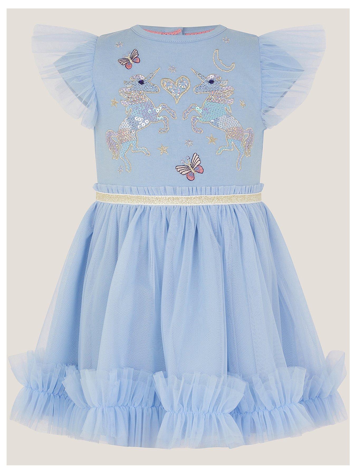 undefined Baby Girls Unicorn Disco Dress - Blue
