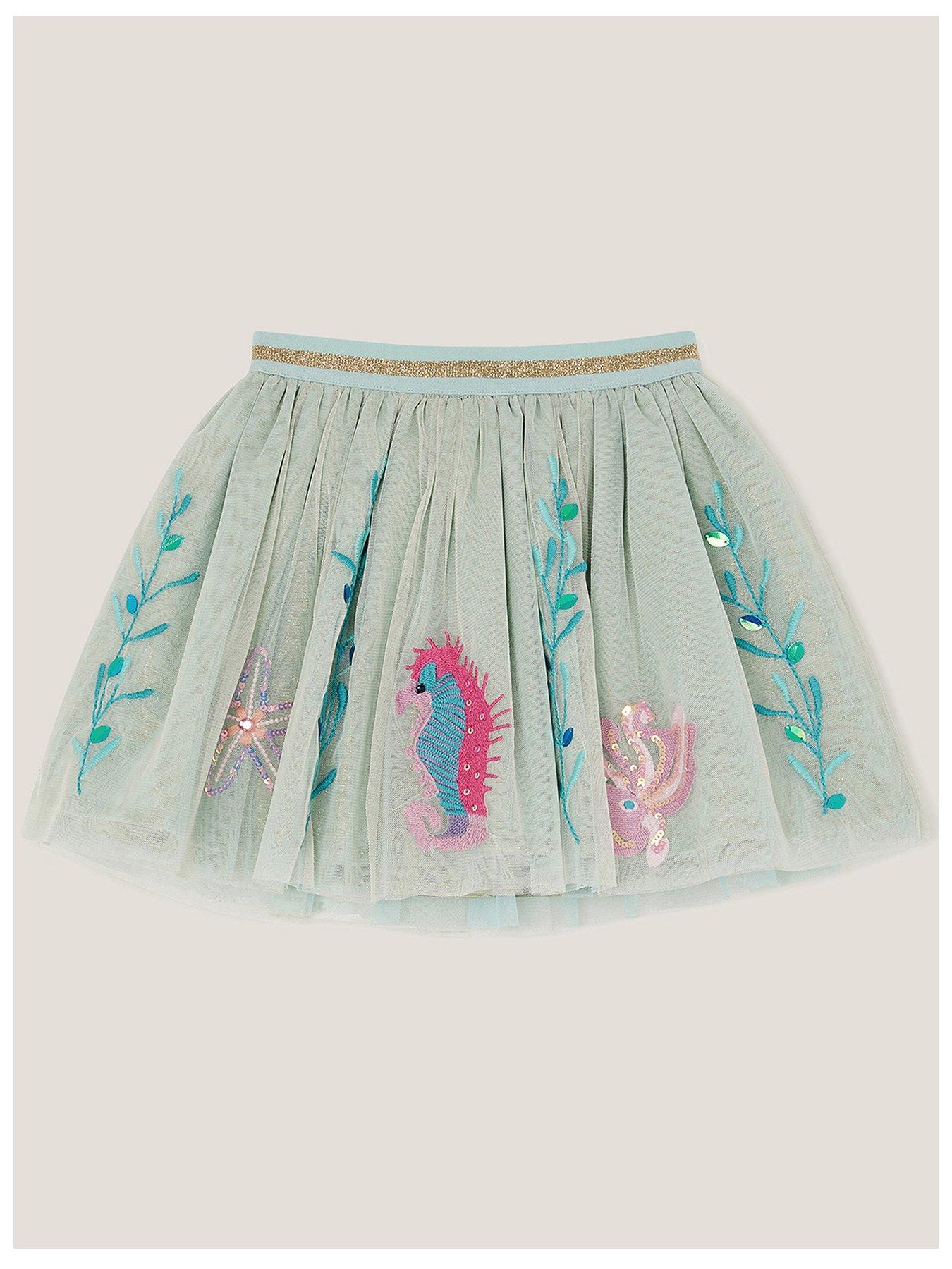 undefined Girls Sea Creatures Disco Skirt - Green
