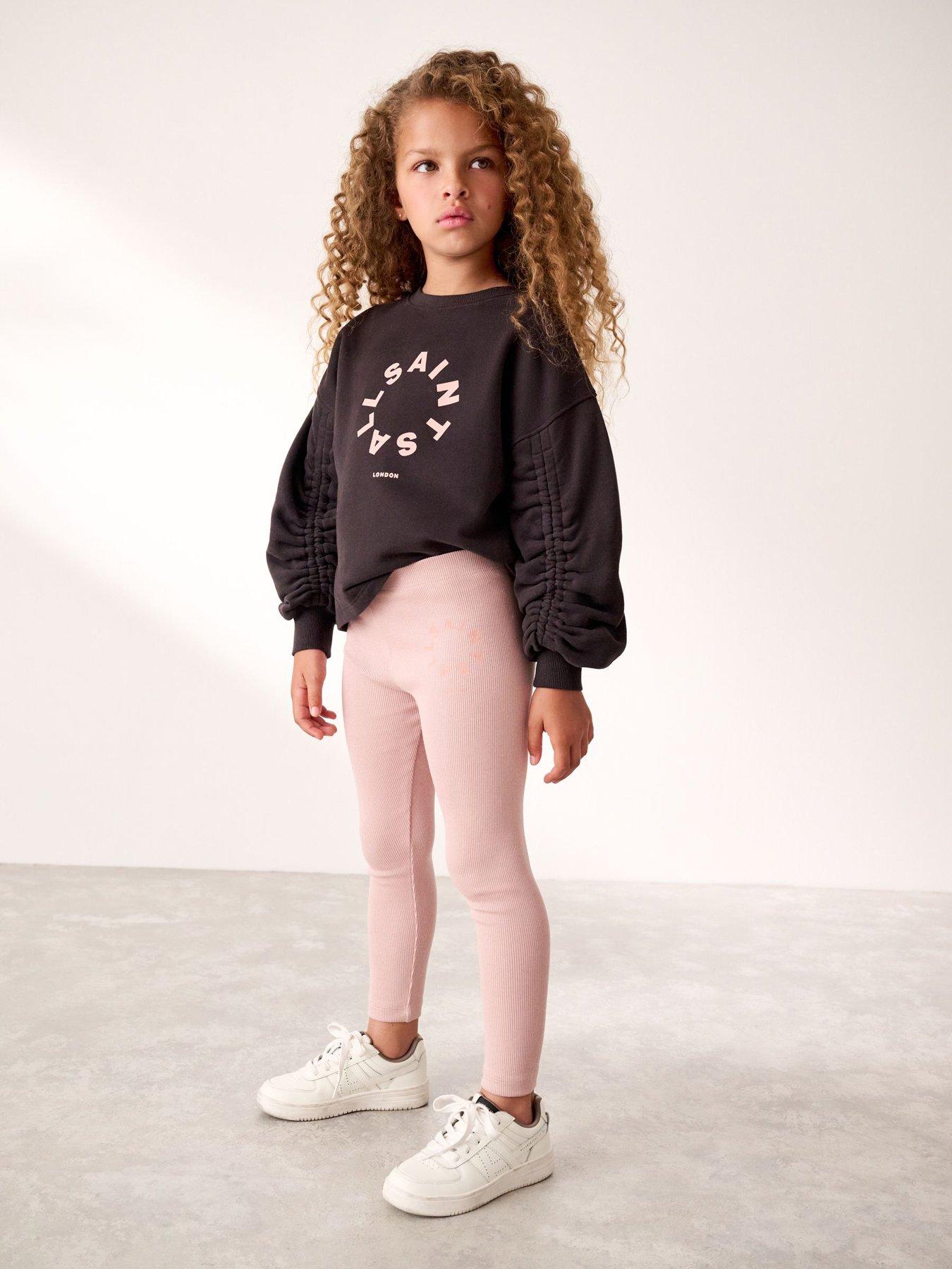 smALLSAINTS Girls Ruched Sweat Top Set - Pink