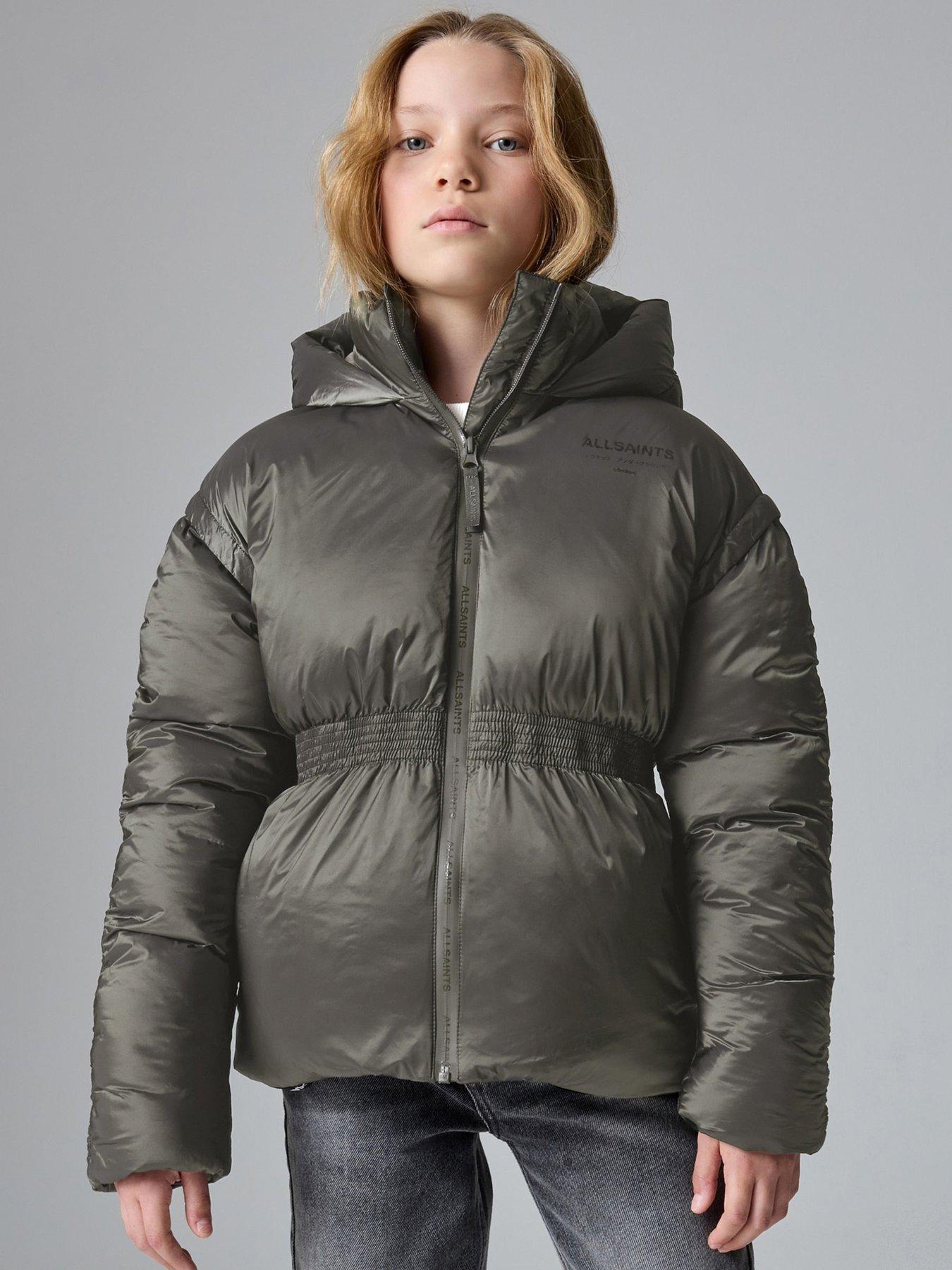 undefined Girls Zip Coat - Metallic / Green