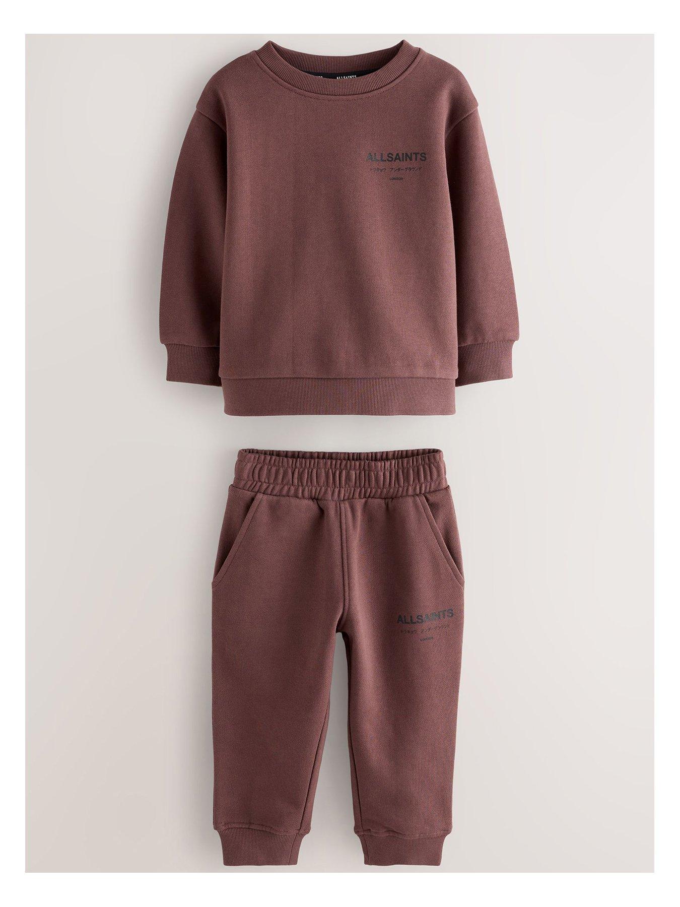 Image 1 of 6 of smALLSAINTS Boys Underground Sweat Set - Dark Red