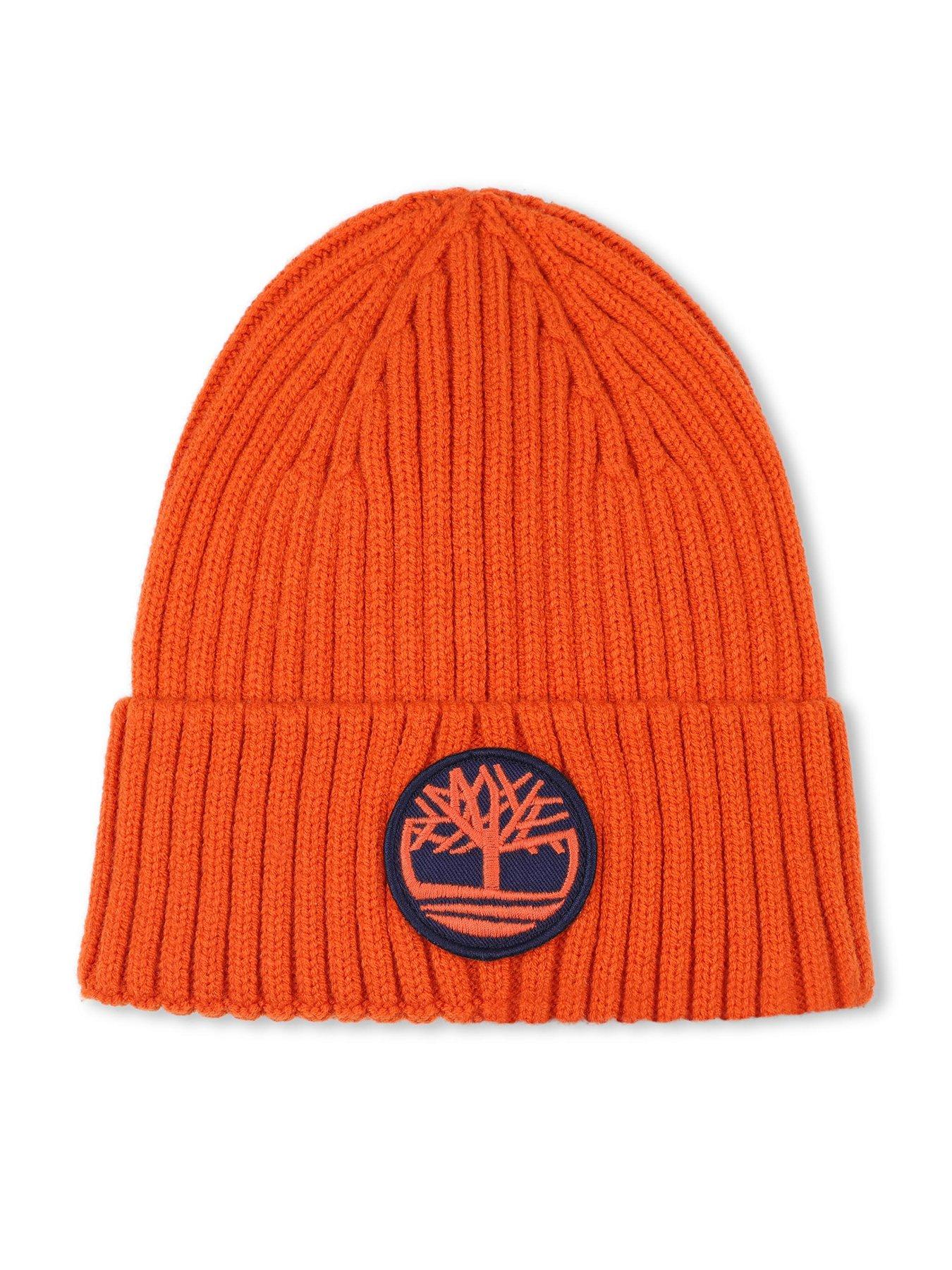 Timberland Boys Badge Beanie Hat - Orange