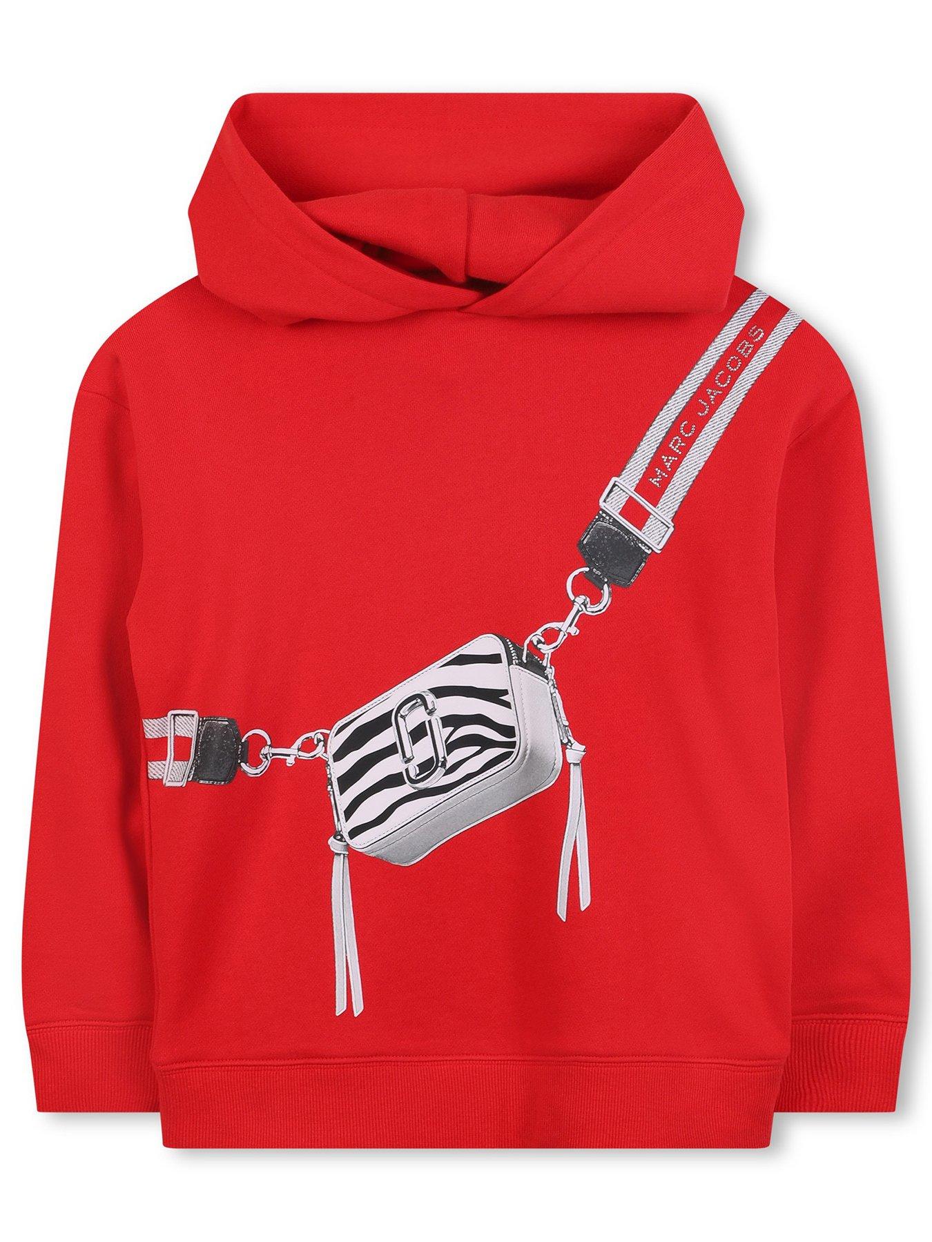 MARC JACOBS Girls Snapshot Bag Hoodie, Red, Size Age: 14 Years
